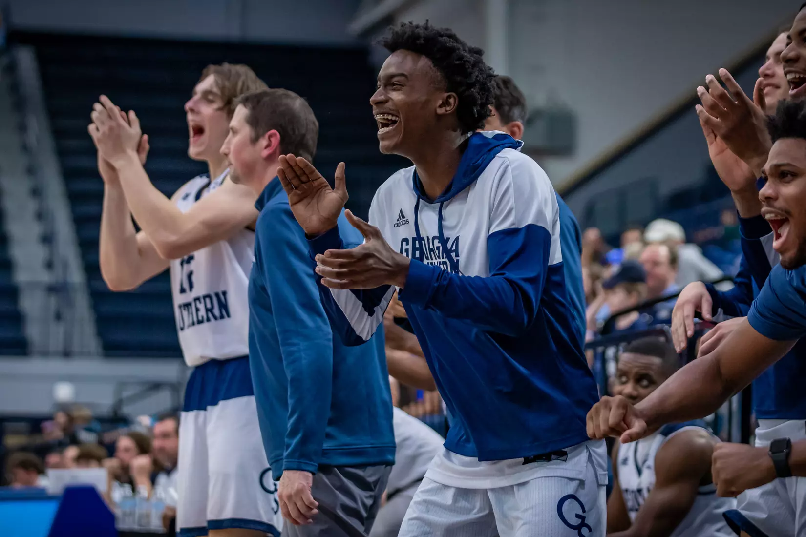 STATESBORO, GEORGIA - DECEMBER 18: Georgia Southern Men’s Basketball faces the Covenant College at Hanner Fieldhouse on December 18, 2021 in Statesboro, Georgia
