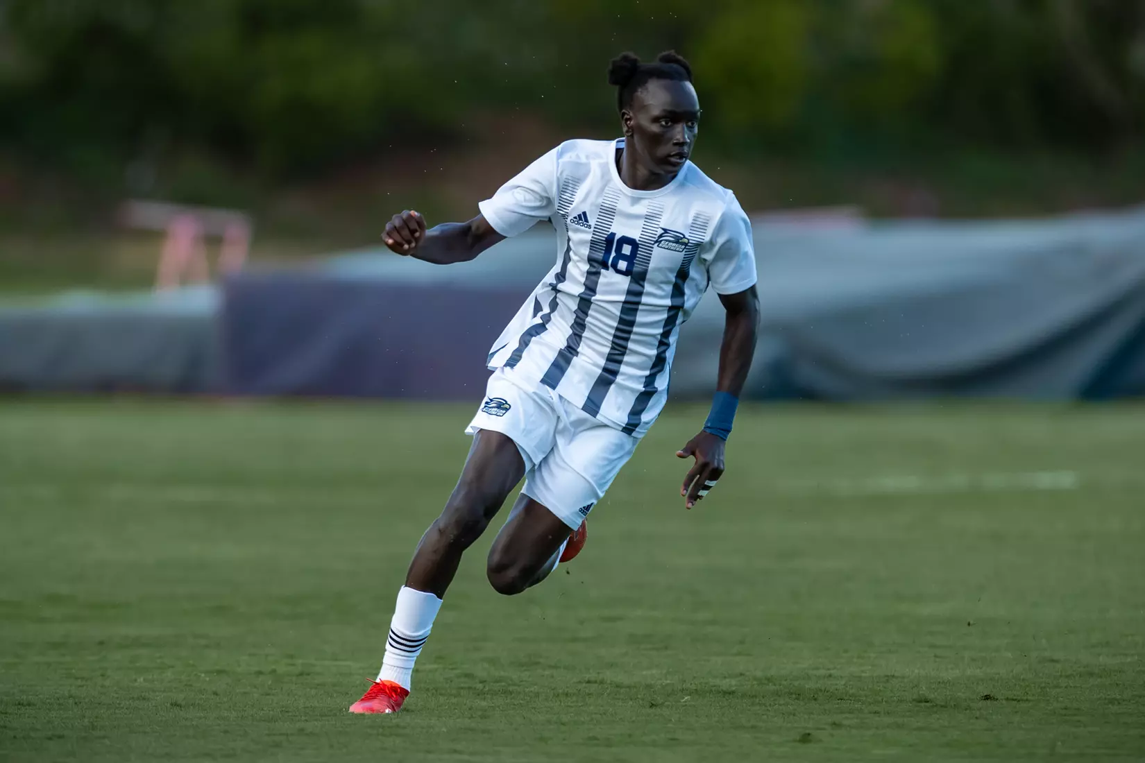 STATESBORO, GEORGIA - AUGUST 26: Georgia Southern Eagles Men’s Soccer faces Presbyterian College Blue Hose on Eagle Field at the Erk Russell Athletic Park on August 26, 2021 in Statesboro, Georgia.