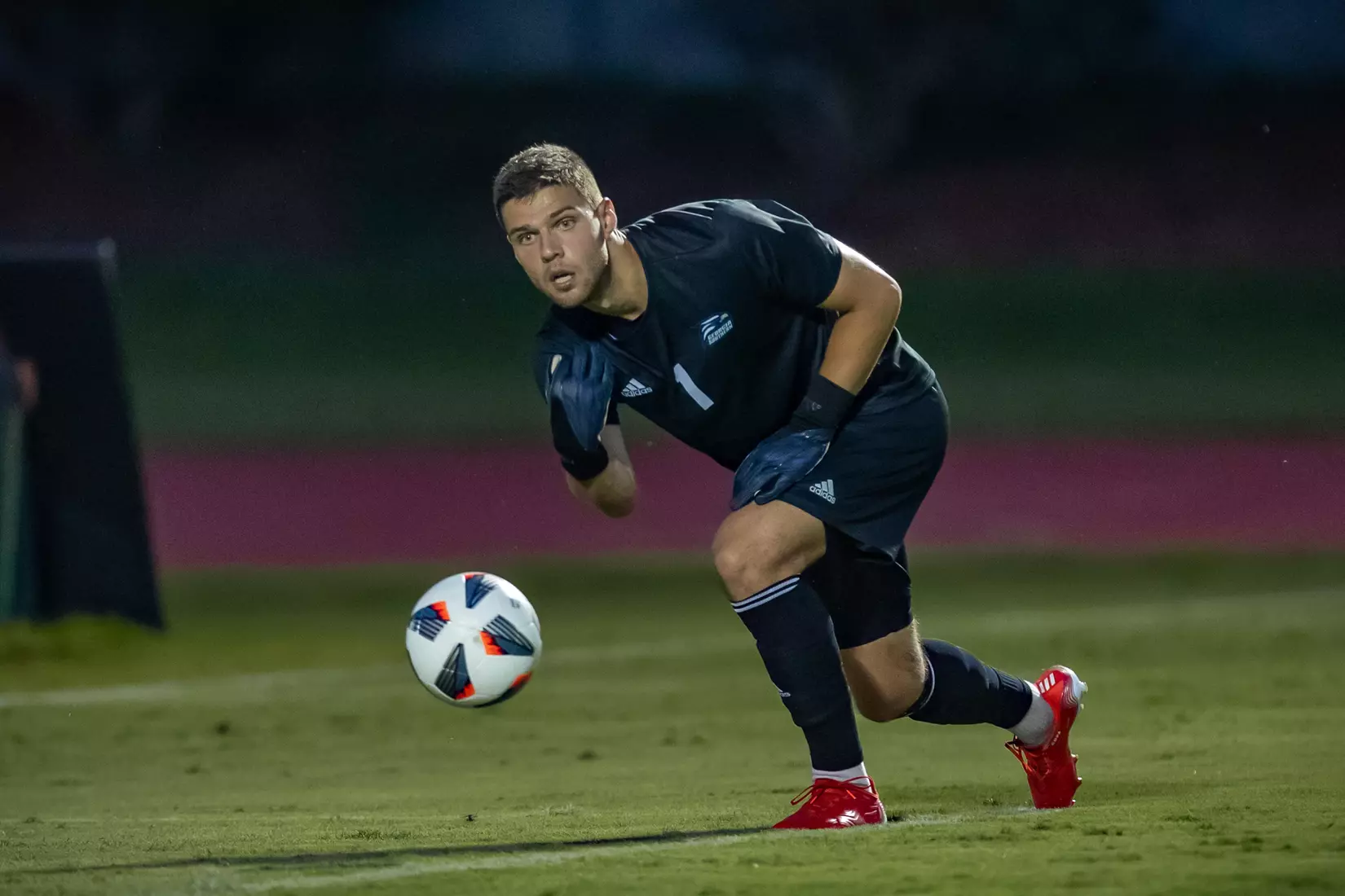 STATESBORO, GEORGIA - AUGUST 26: Georgia Southern Eagles Men’s Soccer faces Presbyterian College Blue Hose on Eagle Field at the Erk Russell Athletic Park on August 26, 2021 in Statesboro, Georgia.