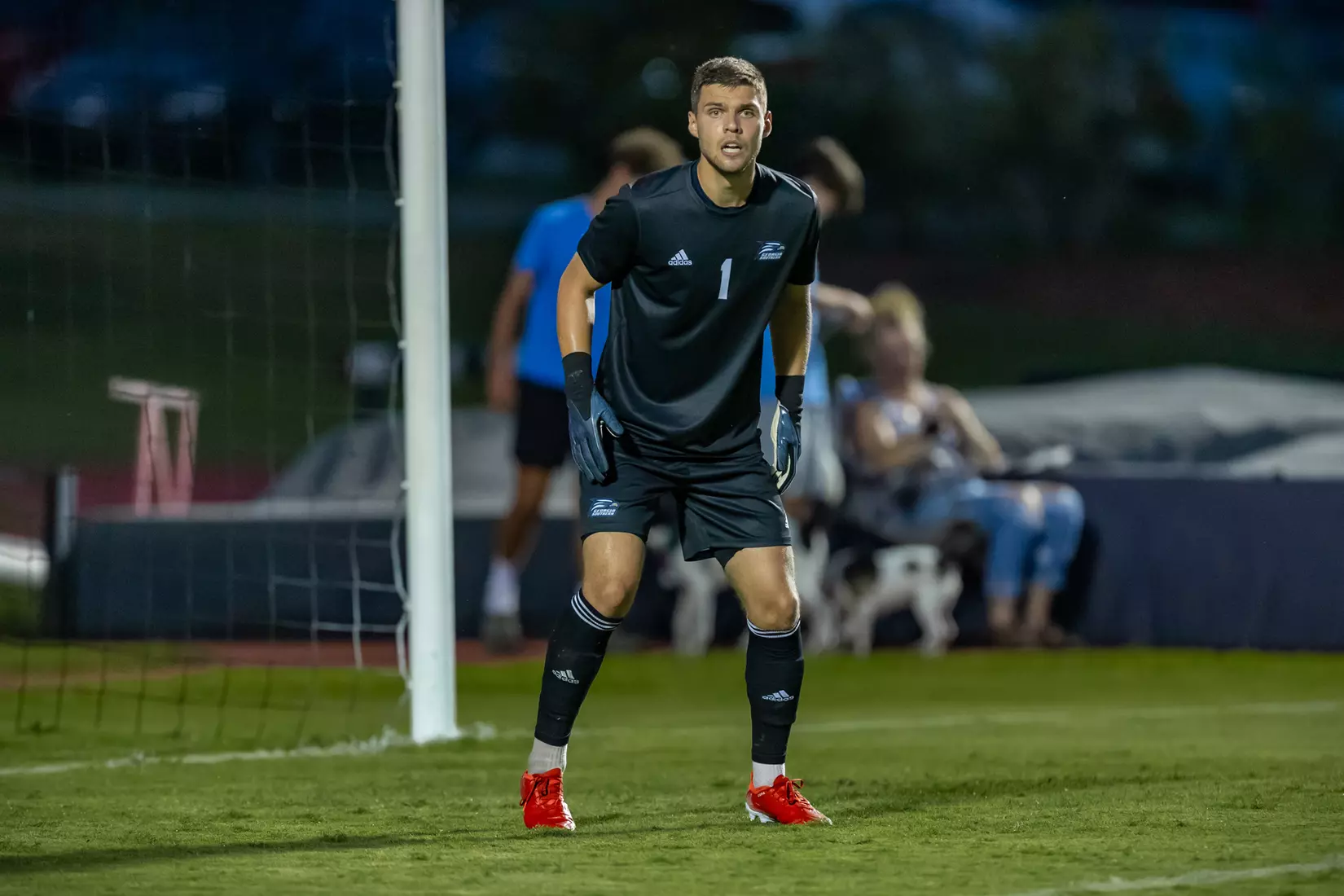 STATESBORO, GEORGIA - AUGUST 26: Georgia Southern Eagles Men’s Soccer faces Presbyterian College Blue Hose on Eagle Field at the Erk Russell Athletic Park on August 26, 2021 in Statesboro, Georgia.