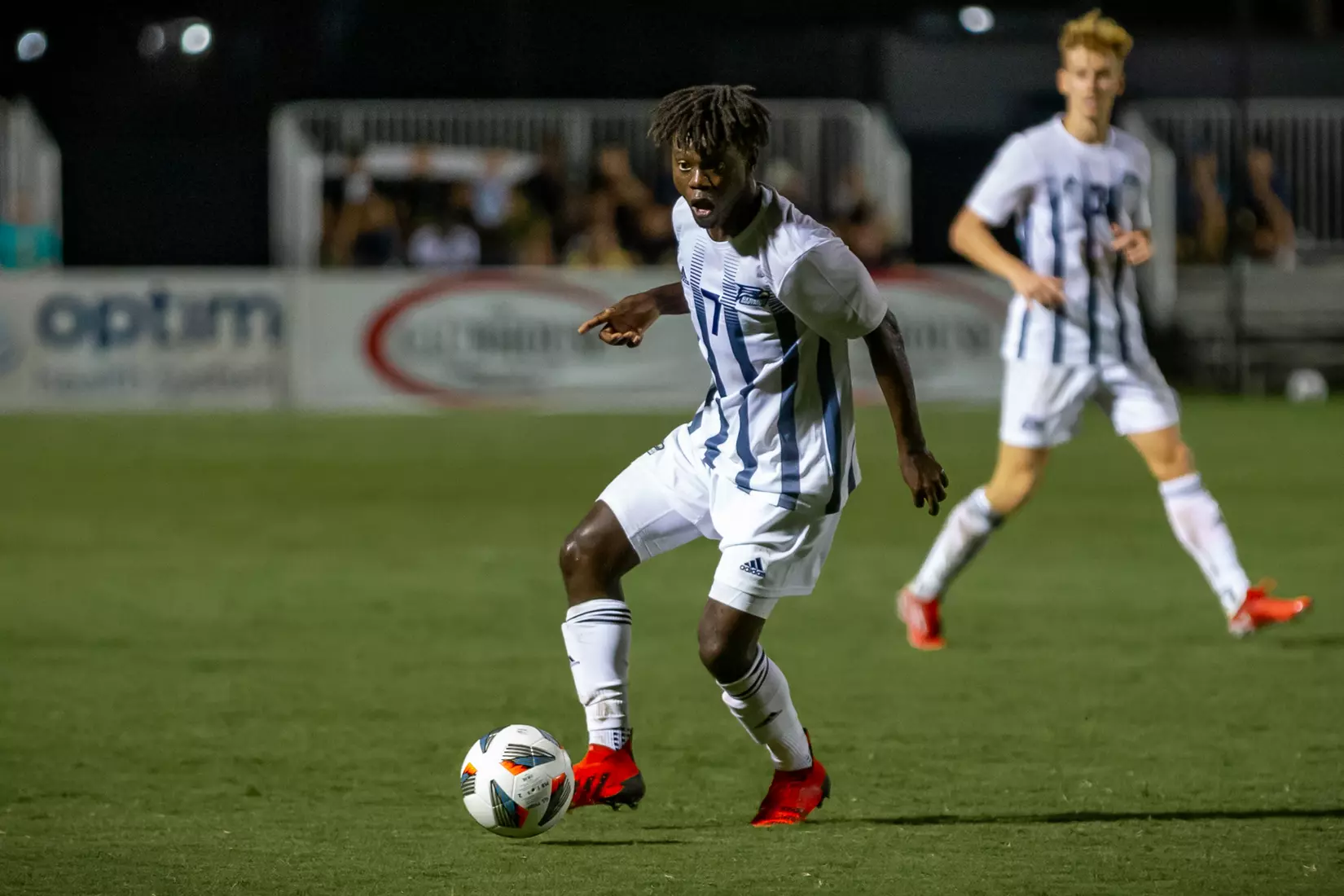 STATESBORO, GEORGIA - AUGUST 26: Georgia Southern Eagles Men’s Soccer faces Presbyterian College Blue Hose on Eagle Field at the Erk Russell Athletic Park on August 26, 2021 in Statesboro, Georgia.