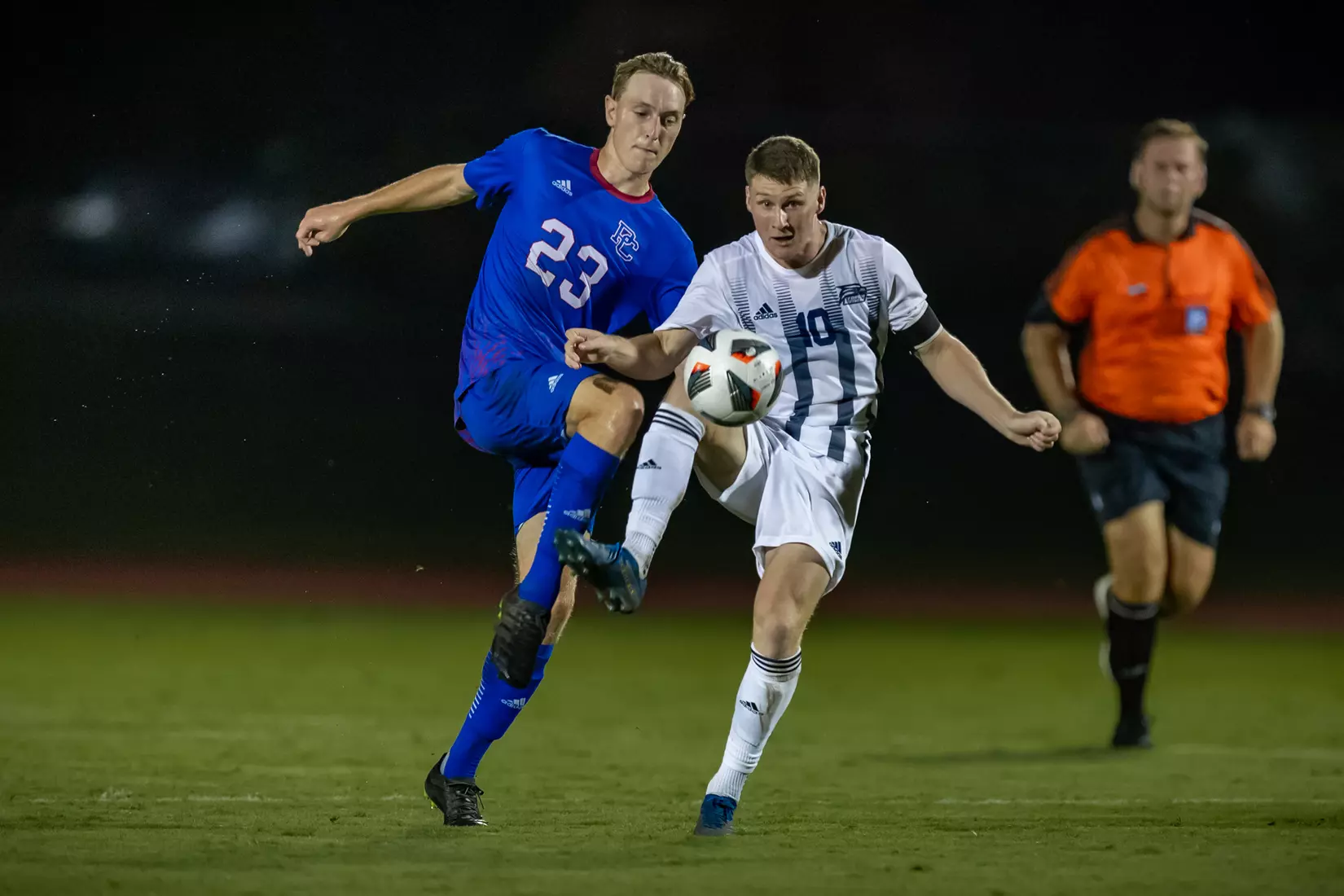 STATESBORO, GEORGIA - AUGUST 26: Georgia Southern Eagles Men’s Soccer faces Presbyterian College Blue Hose on Eagle Field at the Erk Russell Athletic Park on August 26, 2021 in Statesboro, Georgia.