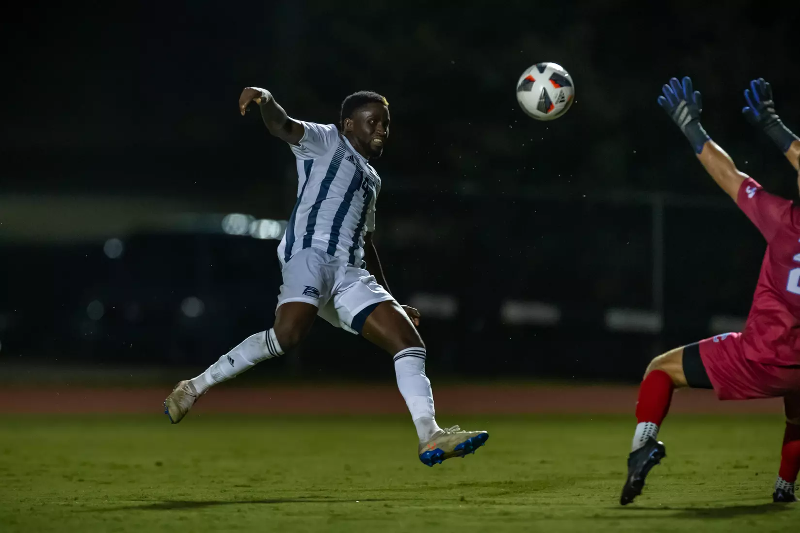 STATESBORO, GEORGIA - AUGUST 26: Georgia Southern Eagles Men’s Soccer faces Presbyterian College Blue Hose on Eagle Field at the Erk Russell Athletic Park on August 26, 2021 in Statesboro, Georgia.