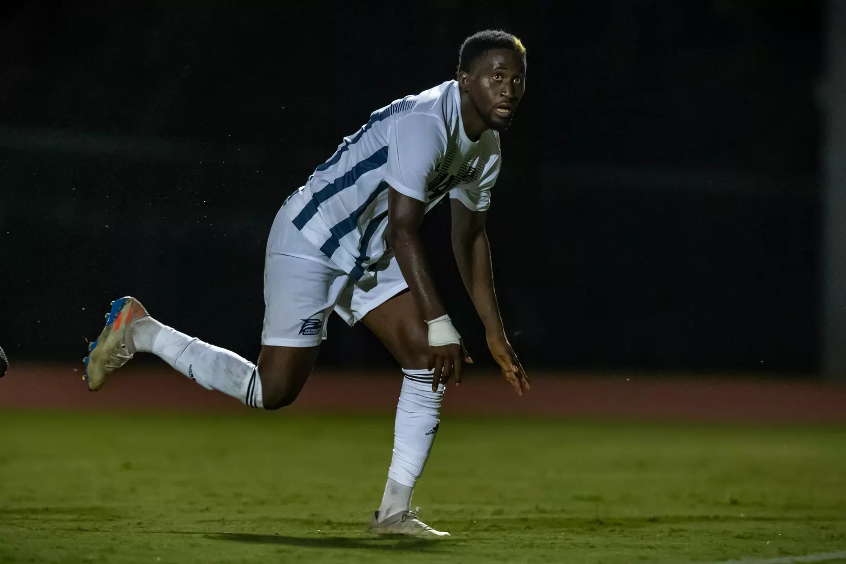 STATESBORO, GEORGIA - AUGUST 26: Georgia Southern Eagles Men’s Soccer faces Presbyterian College Blue Hose on Eagle Field at the Erk Russell Athletic Park on August 26, 2021 in Statesboro, Georgia.