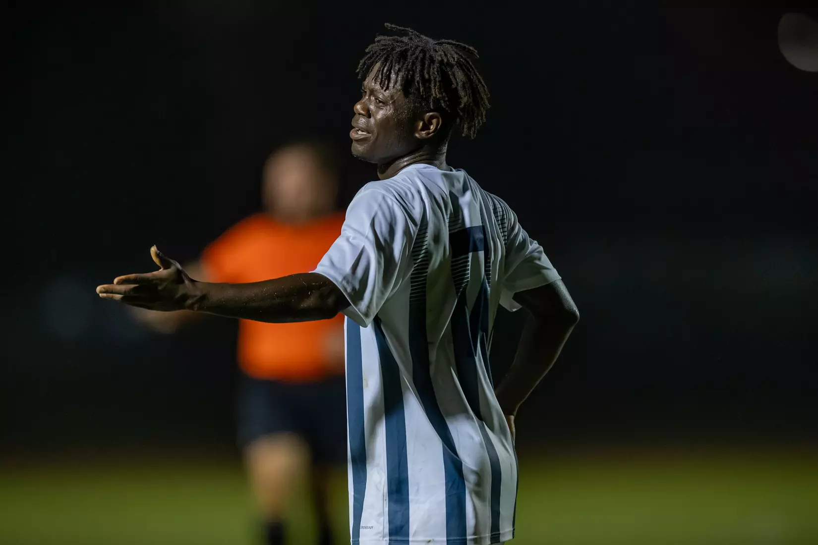 STATESBORO, GEORGIA - AUGUST 26: Georgia Southern Eagles Men’s Soccer faces Presbyterian College Blue Hose on Eagle Field at the Erk Russell Athletic Park on August 26, 2021 in Statesboro, Georgia.