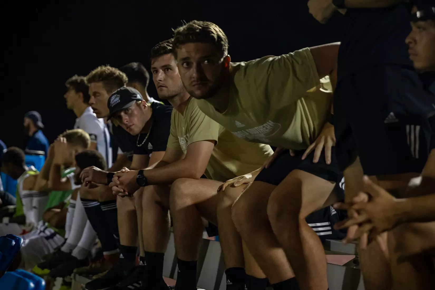 STATESBORO, GEORGIA - AUGUST 26: Georgia Southern Eagles Men’s Soccer faces Presbyterian College Blue Hose on Eagle Field at the Erk Russell Athletic Park on August 26, 2021 in Statesboro, Georgia.