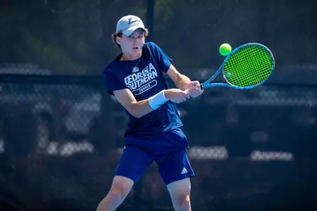STATESBORO, GEORGIA - APRIL 7: Georgia Southern Men’s Tennis faces the Georgia State Panthers at the Walis Tennis Center on April 7, 2022 in Statesboro, Georgia.