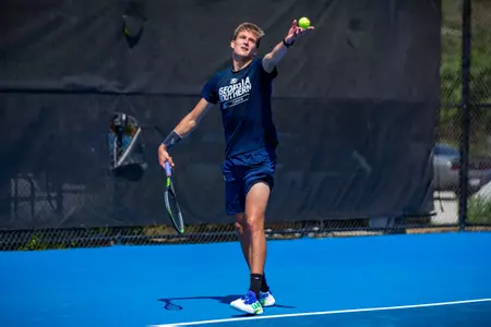 STATESBORO, GEORGIA - APRIL 7: Georgia Southern Men’s Tennis faces the Georgia State Panthers at the Walis Tennis Center on April 7, 2022 in Statesboro, Georgia.