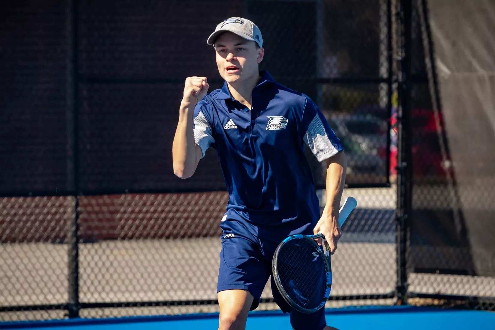 STATESBORO, GEORGIA - FEBRUARY 5: Georgia Southern Men’s Tennis faces the Gardner-Webb Bulldogs at the Wallis Tennis Center on February 5, 2022 in Statesboro, Georgia