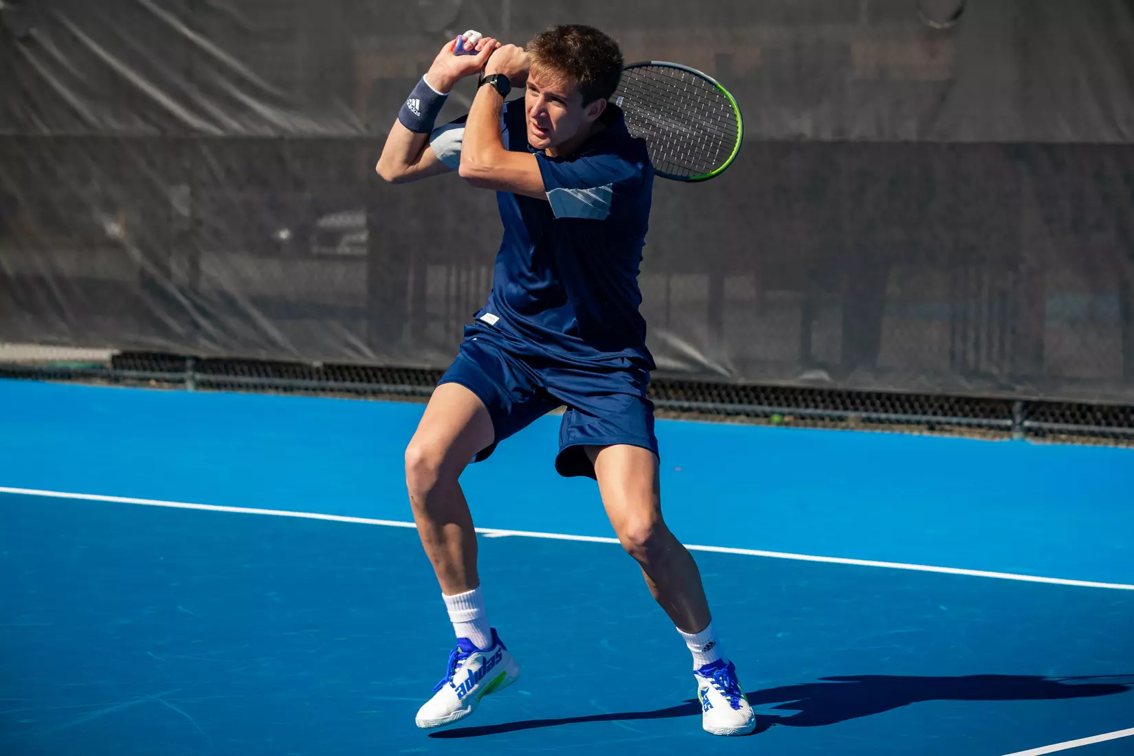 STATESBORO, GEORGIA - FEBRUARY 5: Georgia Southern Men’s Tennis faces the Gardner-Webb Bulldogs at the Wallis Tennis Center on February 5, 2022 in Statesboro, Georgia