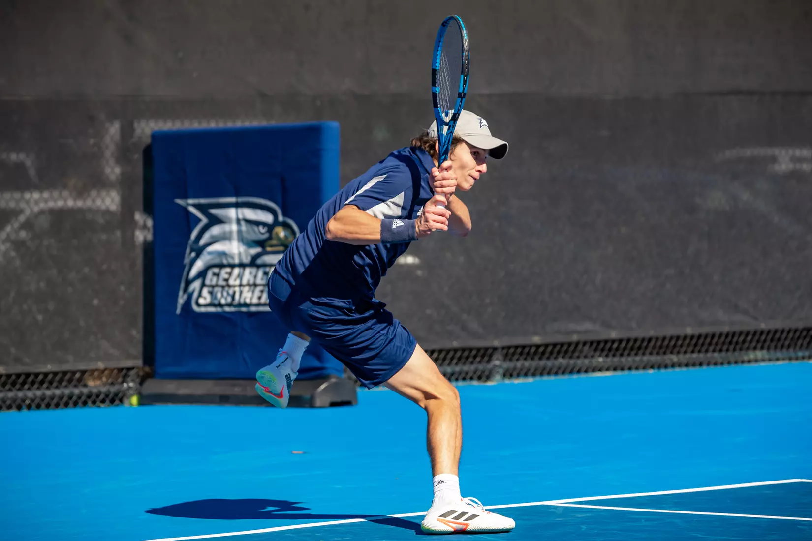STATESBORO, GEORGIA - FEBRUARY 5: Georgia Southern Men’s Tennis faces the Gardner-Webb Bulldogs at the Wallis Tennis Center on February 5, 2022 in Statesboro, Georgia