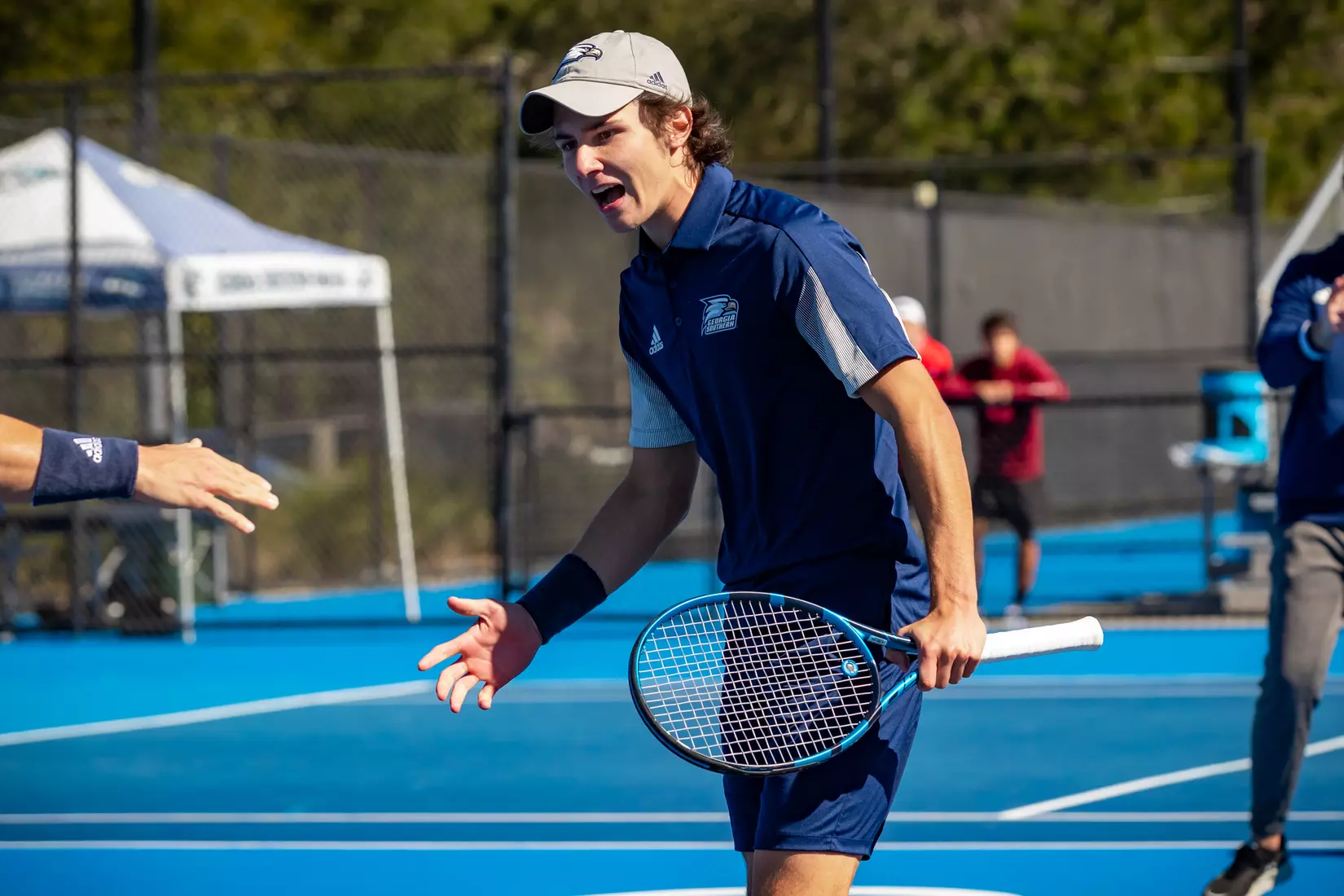 STATESBORO, GEORGIA - FEBRUARY 5: Georgia Southern Men’s Tennis faces the Gardner-Webb Bulldogs at the Wallis Tennis Center on February 5, 2022 in Statesboro, Georgia