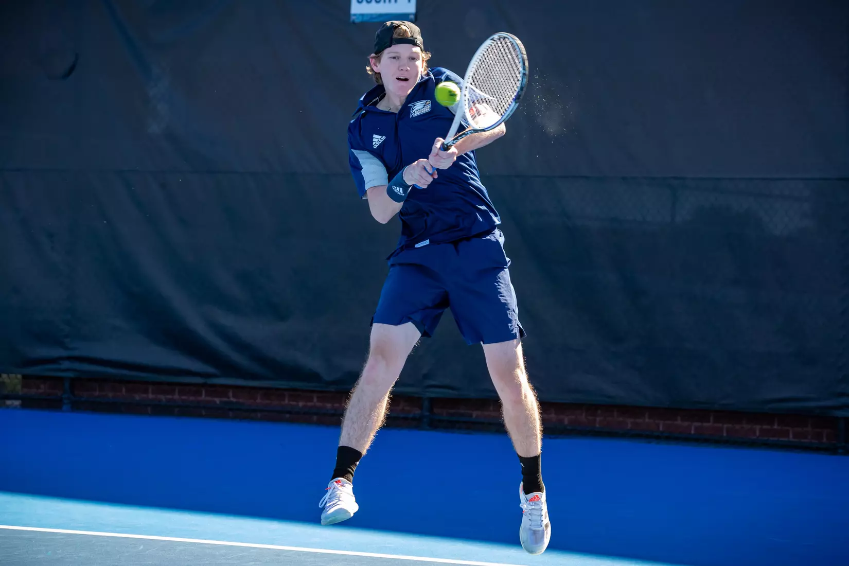 STATESBORO, GEORGIA - FEBRUARY 5: Georgia Southern Men’s Tennis faces the Gardner-Webb Bulldogs at the Wallis Tennis Center on February 5, 2022 in Statesboro, Georgia