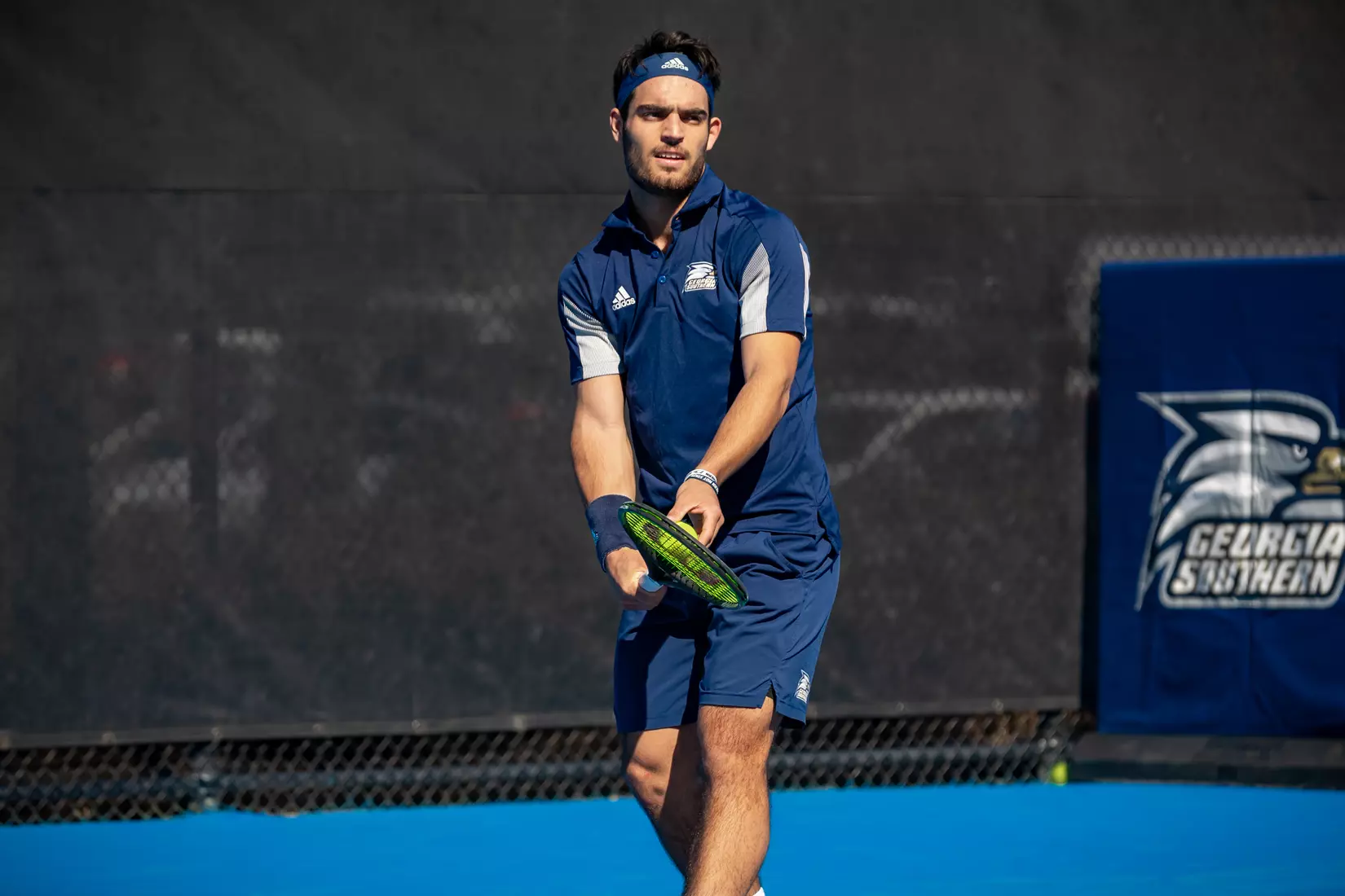 STATESBORO, GEORGIA - FEBRUARY 5: Georgia Southern Men’s Tennis faces the Gardner-Webb Bulldogs at the Wallis Tennis Center on February 5, 2022 in Statesboro, Georgia