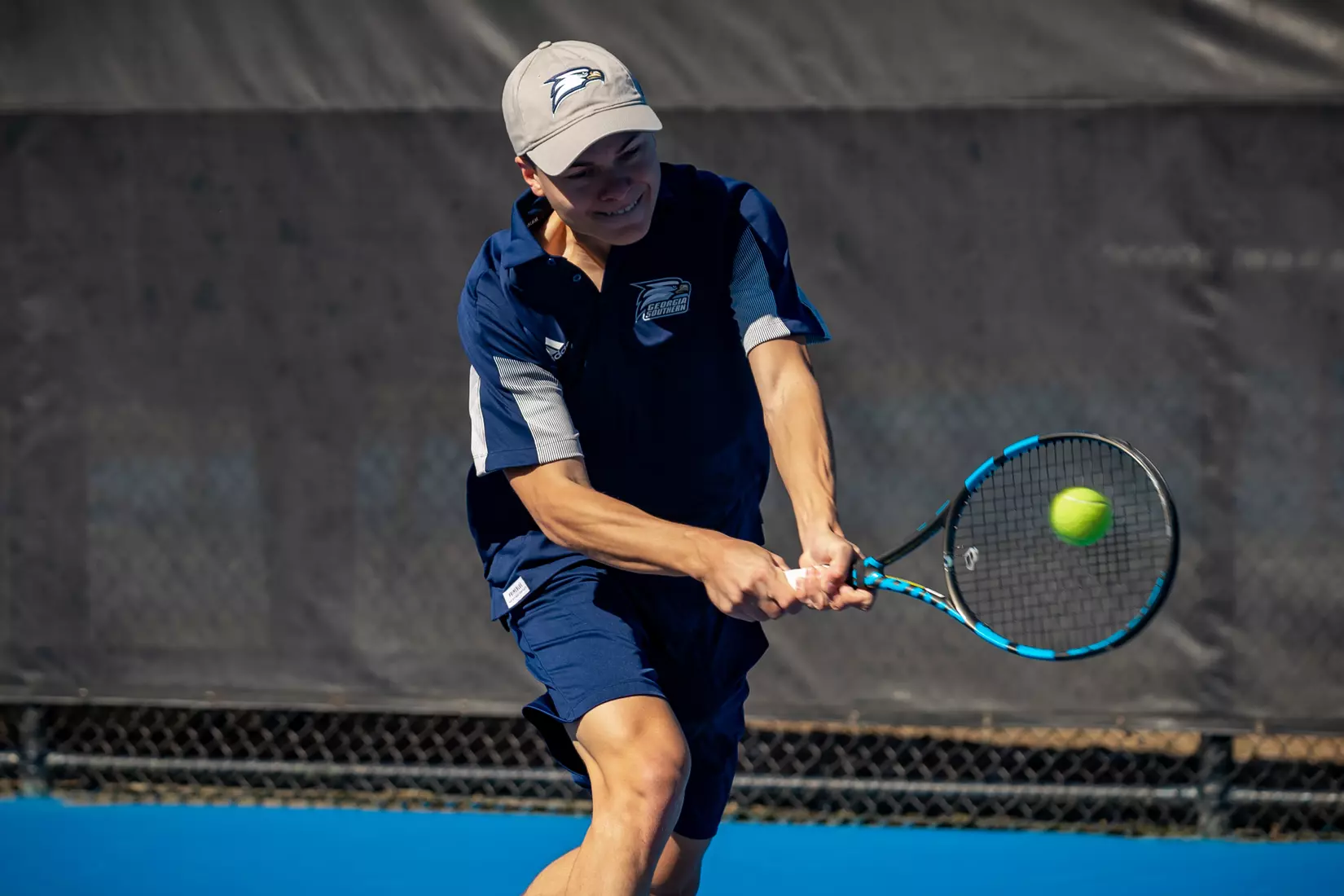 STATESBORO, GEORGIA - FEBRUARY 5: Georgia Southern Men’s Tennis faces the Gardner-Webb Bulldogs at the Wallis Tennis Center on February 5, 2022 in Statesboro, Georgia