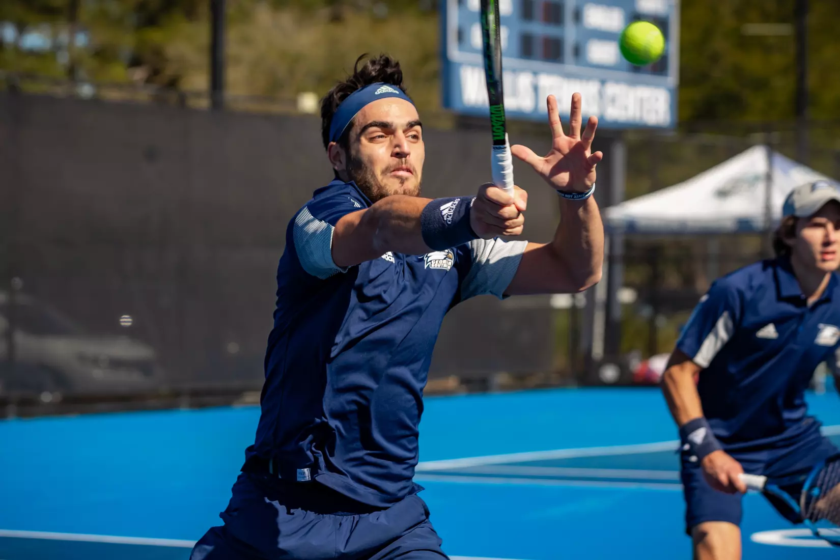 STATESBORO, GEORGIA - FEBRUARY 5: Georgia Southern Men’s Tennis faces the Gardner-Webb Bulldogs at the Wallis Tennis Center on February 5, 2022 in Statesboro, Georgia