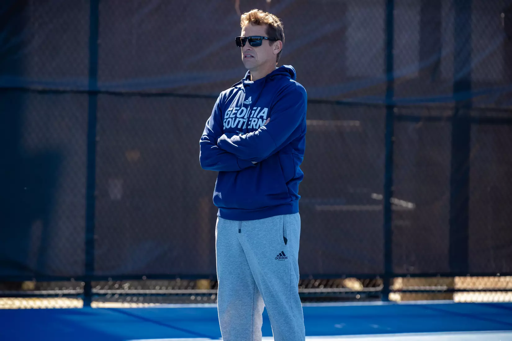 STATESBORO, GEORGIA - FEBRUARY 5: Georgia Southern Men’s Tennis faces the Gardner-Webb Bulldogs at the Wallis Tennis Center on February 5, 2022 in Statesboro, Georgia