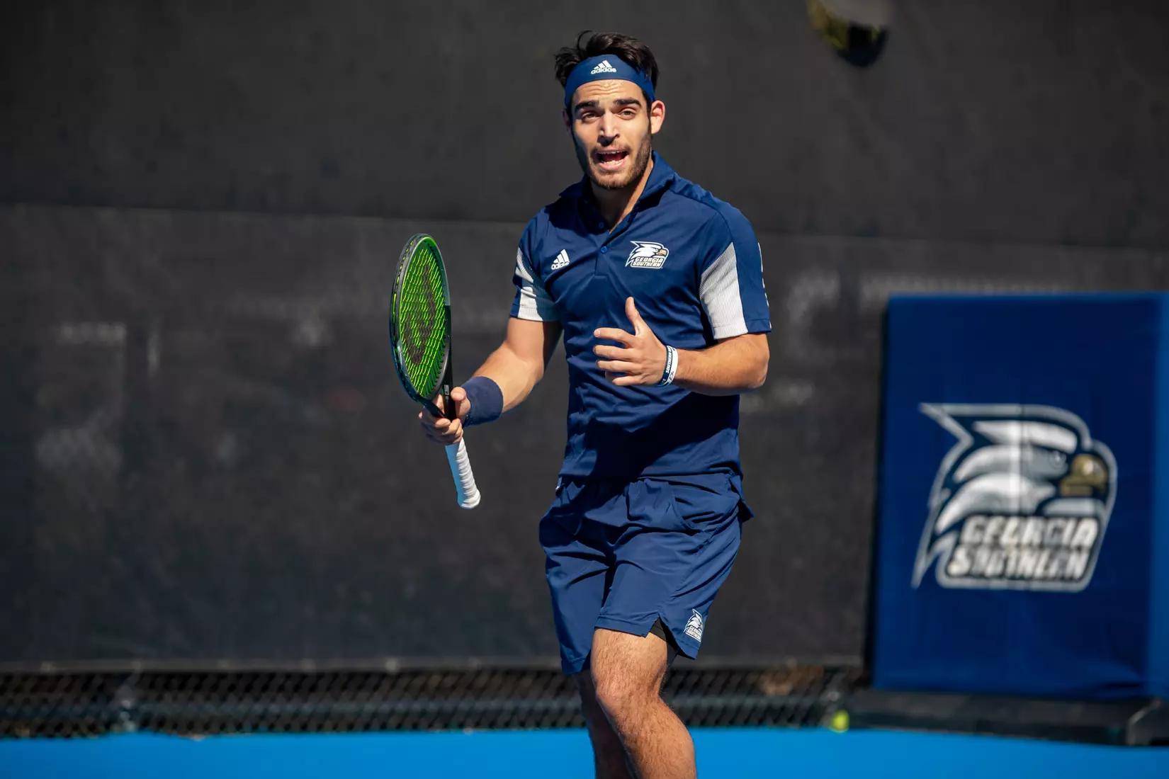 STATESBORO, GEORGIA - FEBRUARY 5: Georgia Southern Men’s Tennis faces the Gardner-Webb Bulldogs at the Wallis Tennis Center on February 5, 2022 in Statesboro, Georgia