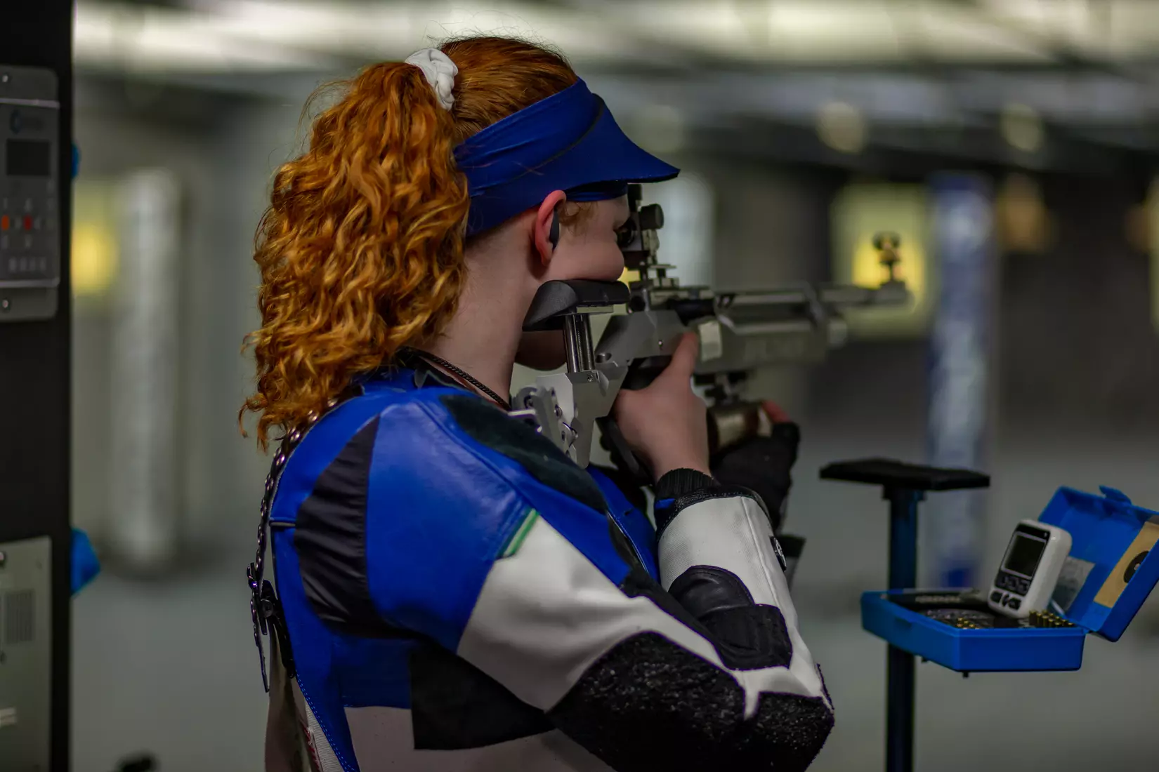 STATESBORO, GEORGIA - FEBRUARY 19: Georgia Southern Rifle faces the UAB Blazers at the Shooting Sports Education Center on February 18, 2022 in Statesboro, Georgia