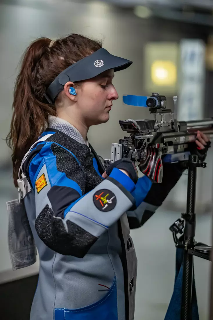 STATESBORO, GEORGIA - FEBRUARY 19: Georgia Southern Rifle faces the UAB Blazers at the Shooting Sports Education Center on February 18, 2022 in Statesboro, Georgia