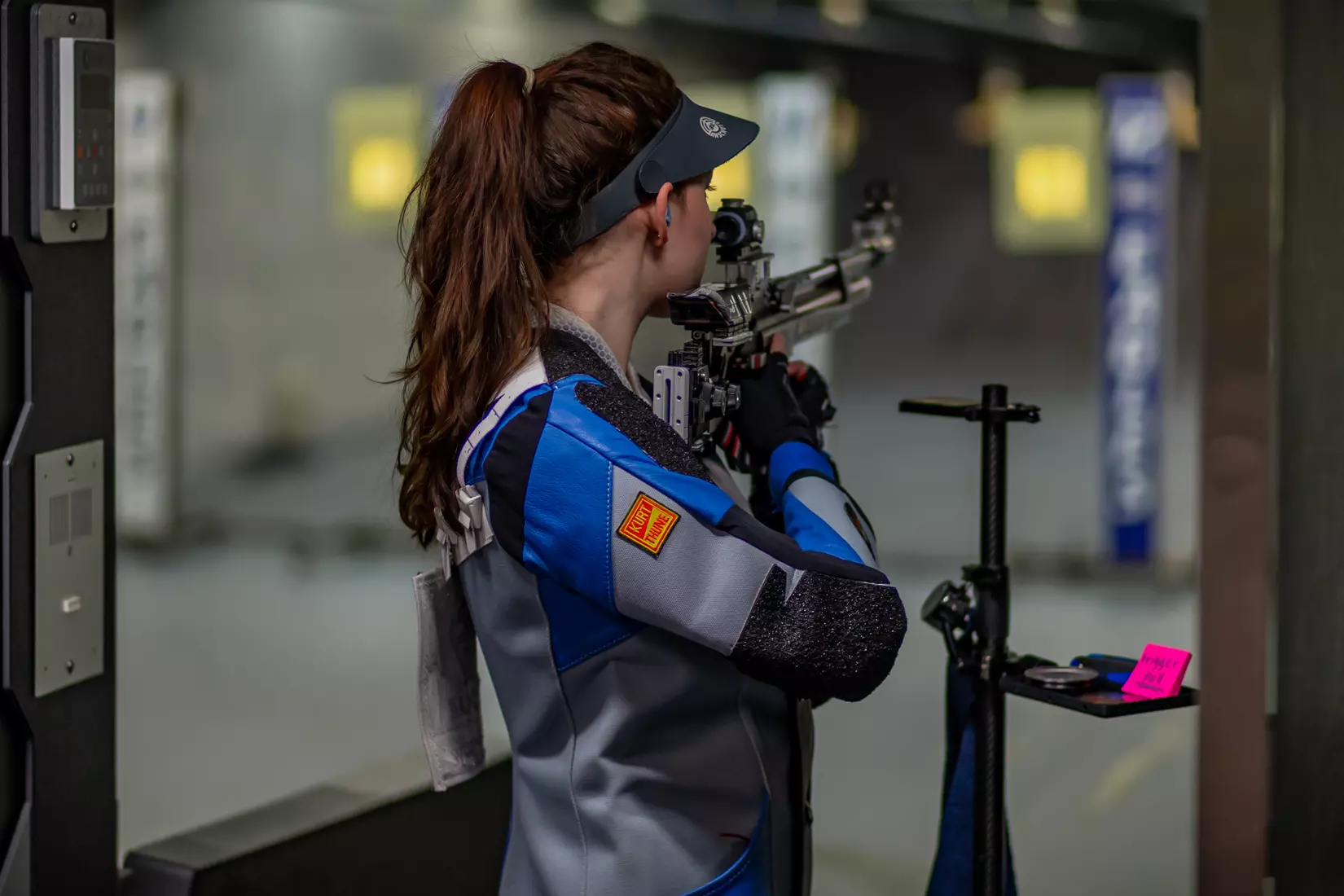 STATESBORO, GEORGIA - FEBRUARY 19: Georgia Southern Rifle faces the UAB Blazers at the Shooting Sports Education Center on February 18, 2022 in Statesboro, Georgia