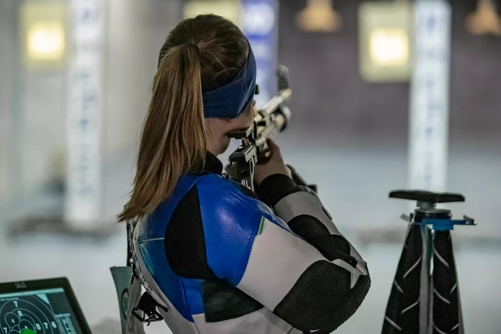 STATESBORO, GEORGIA - FEBRUARY 19: Georgia Southern Rifle faces the UAB Blazers at the Shooting Sports Education Center on February 18, 2022 in Statesboro, Georgia