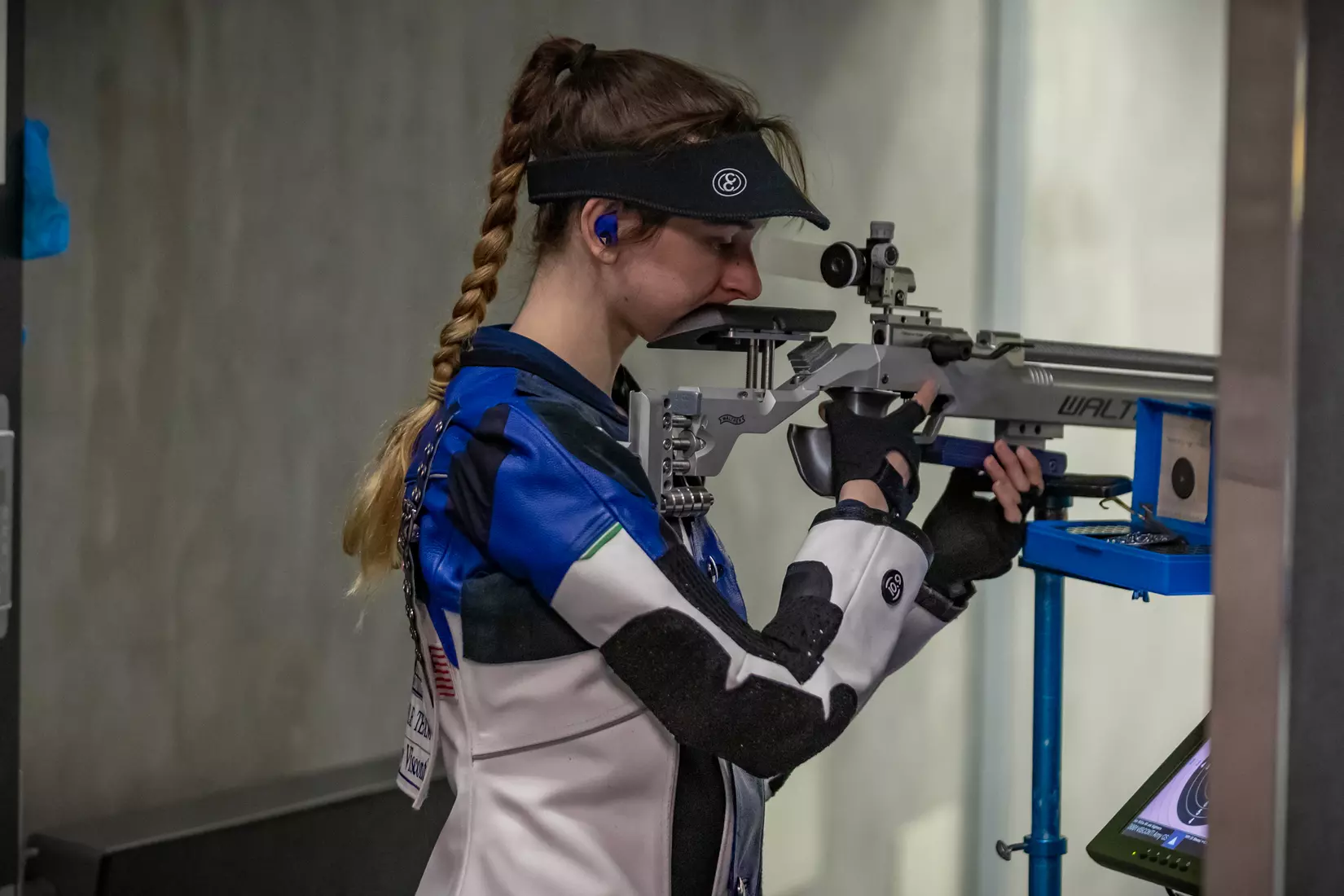 STATESBORO, GEORGIA - FEBRUARY 19: Georgia Southern Rifle faces the UAB Blazers at the Shooting Sports Education Center on February 18, 2022 in Statesboro, Georgia