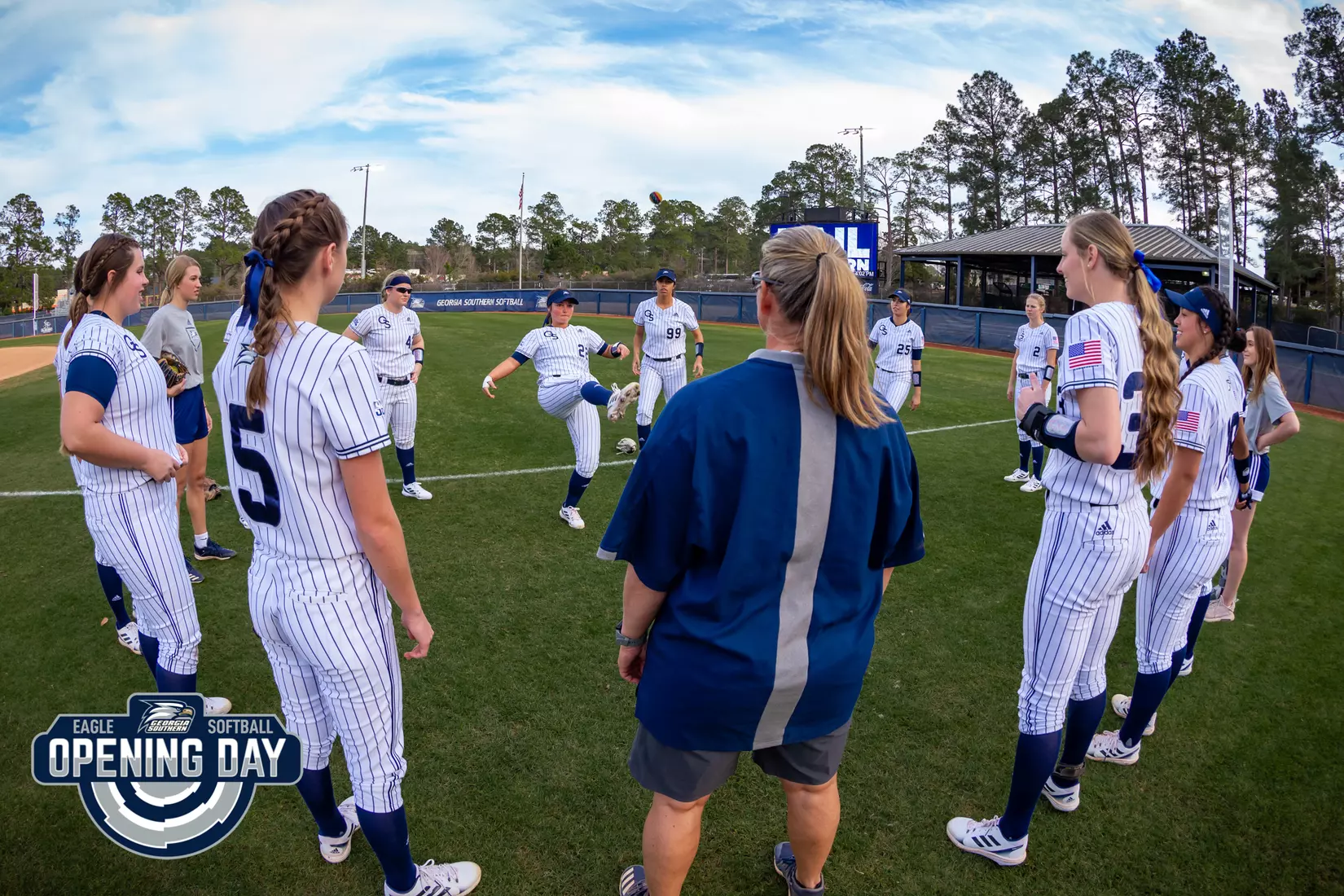 STATESBORO, GEORGIA - FEBRUARY 11: Georgia Southern Softball faces the Binghamton Bearkats at the Eagle Softball Field on February 11, 2022 in Statesboro, Georgia