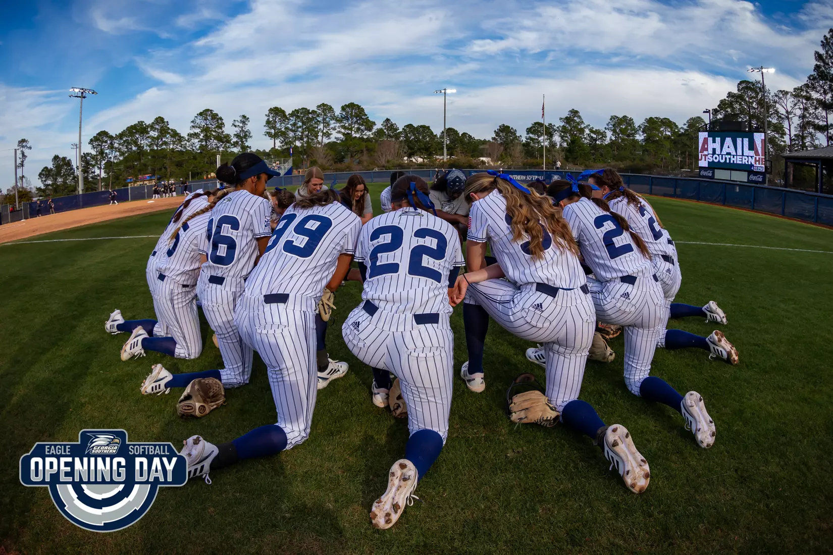 STATESBORO, GEORGIA - FEBRUARY 11: Georgia Southern Softball faces the Binghamton Bearkats at the Eagle Softball Field on February 11, 2022 in Statesboro, Georgia