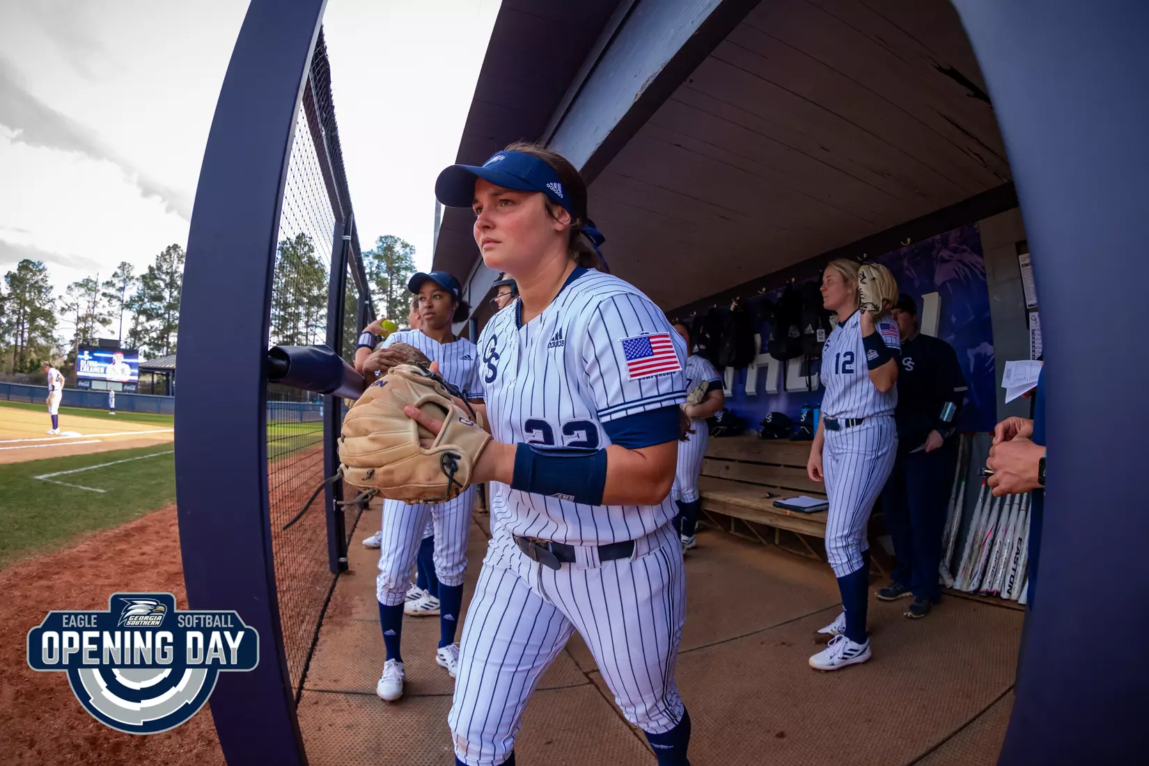 STATESBORO, GEORGIA - FEBRUARY 11: Georgia Southern Softball faces the Binghamton Bearkats at the Eagle Softball Field on February 11, 2022 in Statesboro, Georgia