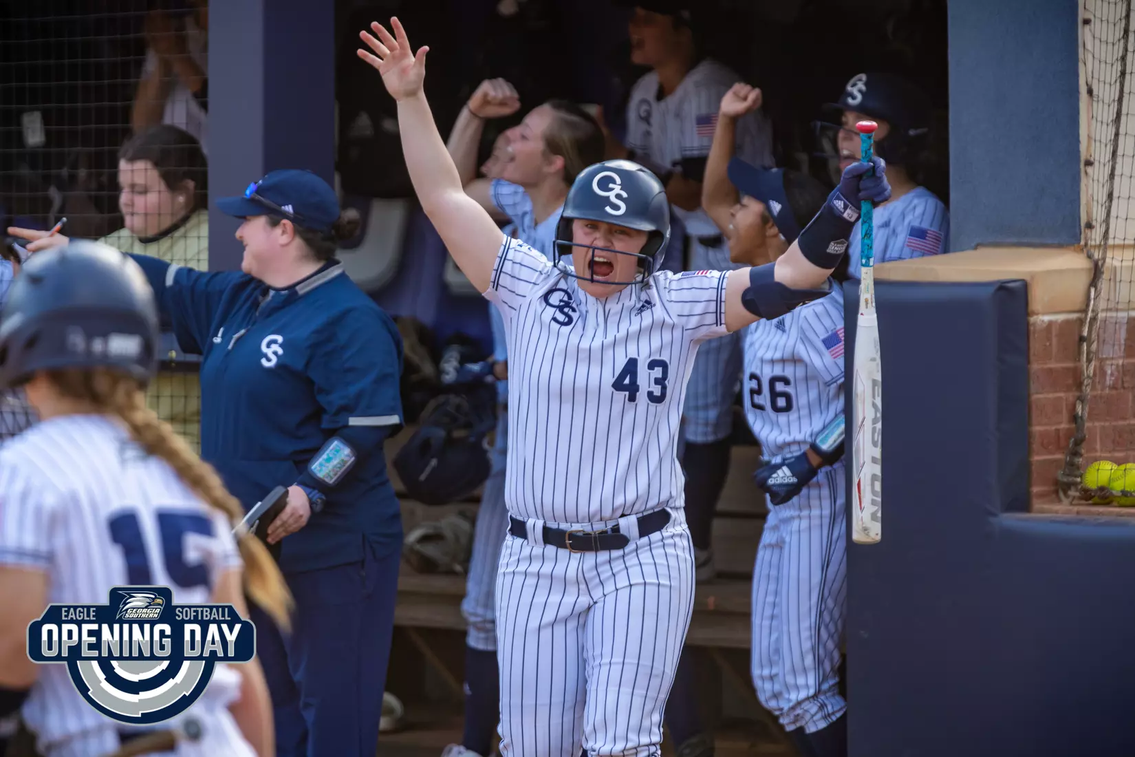 STATESBORO, GEORGIA - FEBRUARY 11: Georgia Southern Softball faces the Binghamton Bearkats at the Eagle Softball Field on February 11, 2022 in Statesboro, Georgia