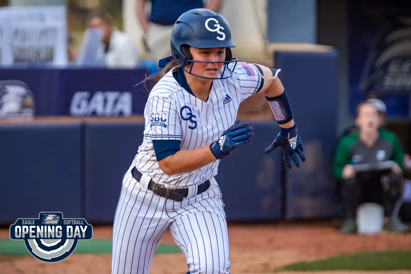 STATESBORO, GEORGIA - FEBRUARY 11: Georgia Southern Softball faces the Binghamton Bearkats at the Eagle Softball Field on February 11, 2022 in Statesboro, Georgia