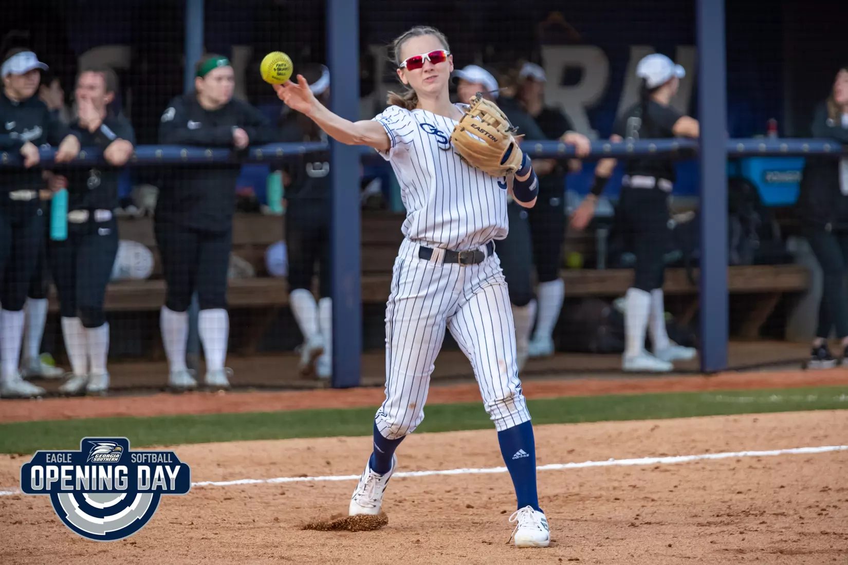 STATESBORO, GEORGIA - FEBRUARY 11: Georgia Southern Softball faces the Binghamton Bearkats at the Eagle Softball Field on February 11, 2022 in Statesboro, Georgia