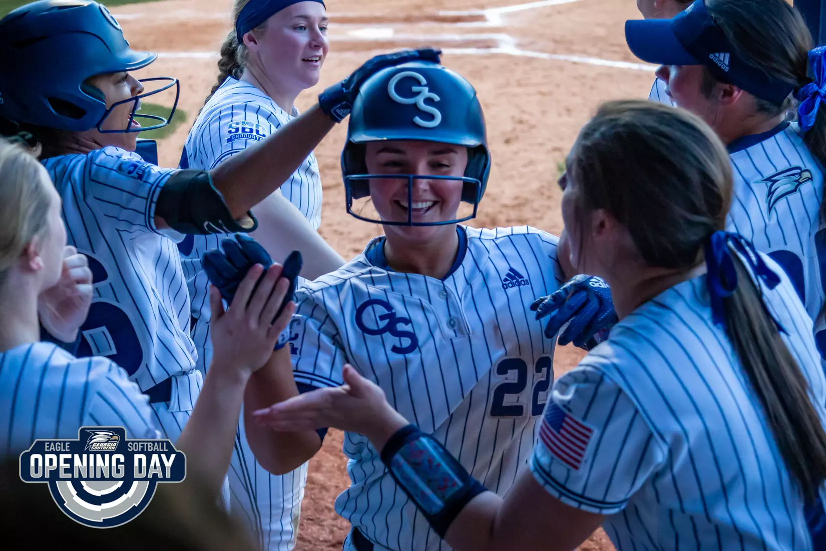 STATESBORO, GEORGIA - FEBRUARY 11: Georgia Southern Softball faces the Binghamton Bearkats at the Eagle Softball Field on February 11, 2022 in Statesboro, Georgia