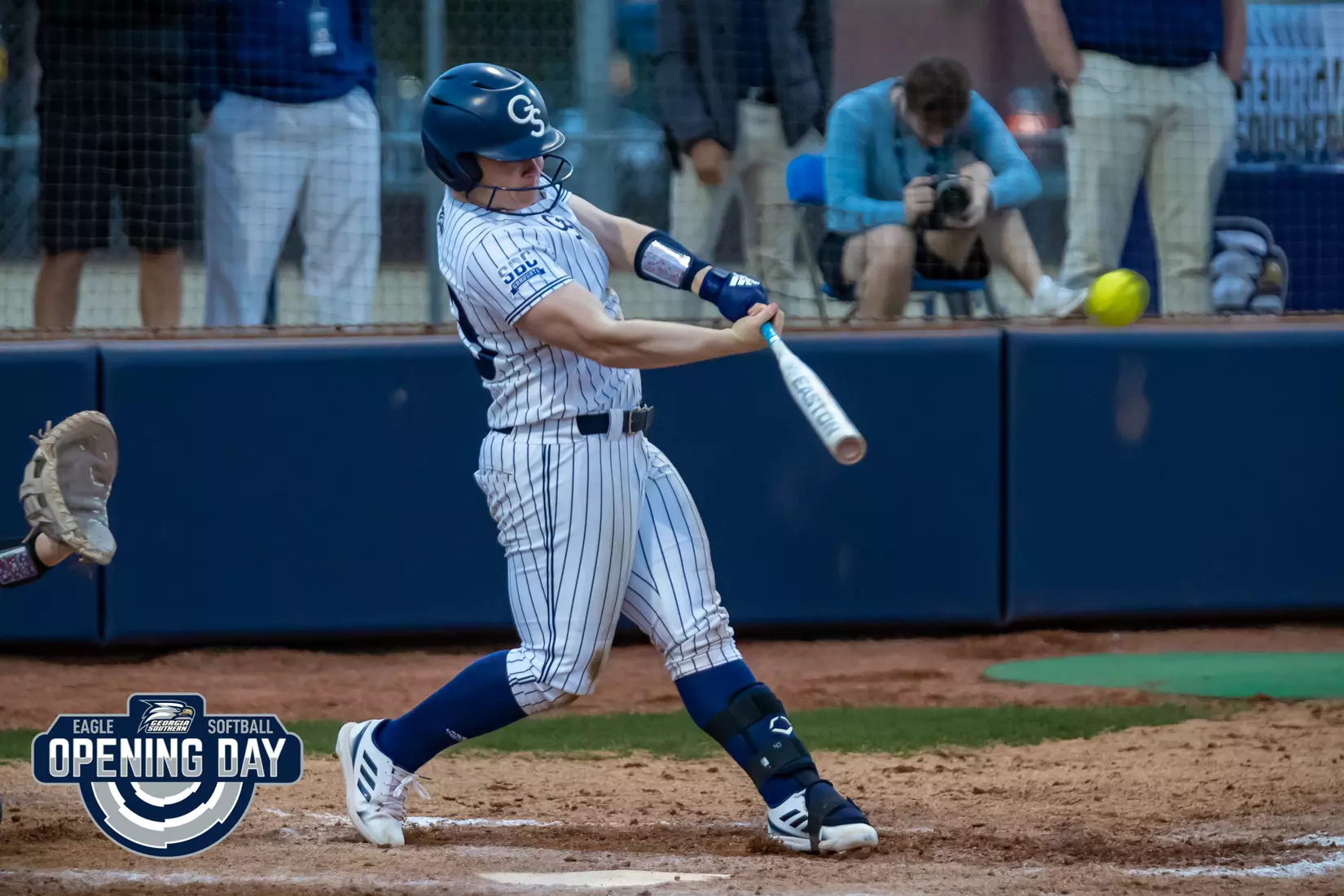 STATESBORO, GEORGIA - FEBRUARY 11: Georgia Southern Softball faces the Binghamton Bearkats at the Eagle Softball Field on February 11, 2022 in Statesboro, Georgia