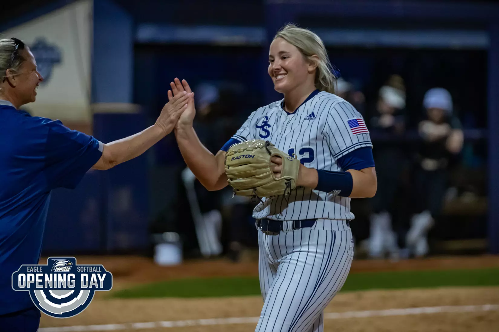 STATESBORO, GEORGIA - FEBRUARY 11: Georgia Southern Softball faces the Binghamton Bearkats at the Eagle Softball Field on February 11, 2022 in Statesboro, Georgia