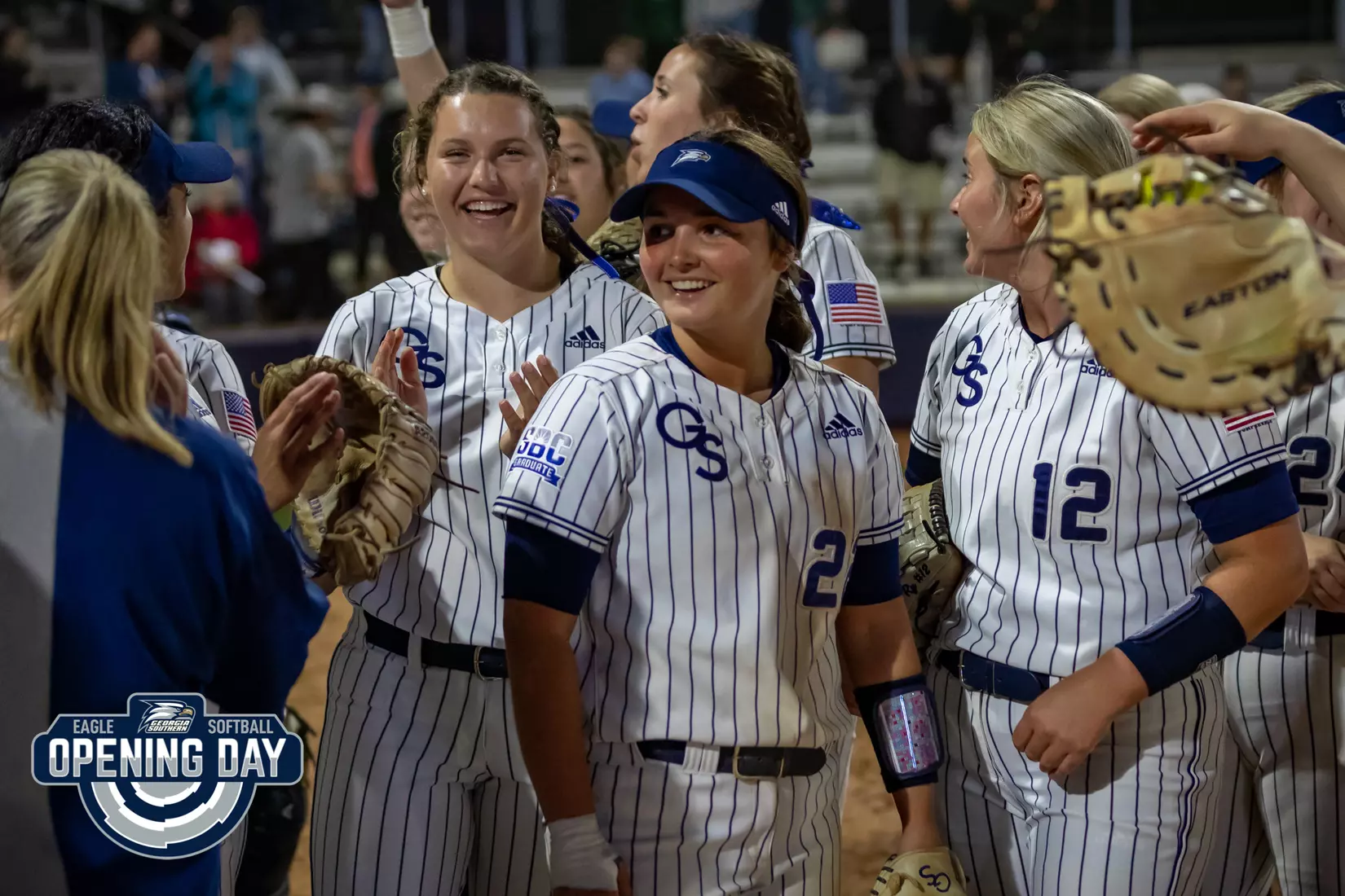 STATESBORO, GEORGIA - FEBRUARY 11: Georgia Southern Softball faces the Binghamton Bearkats at the Eagle Softball Field on February 11, 2022 in Statesboro, Georgia
