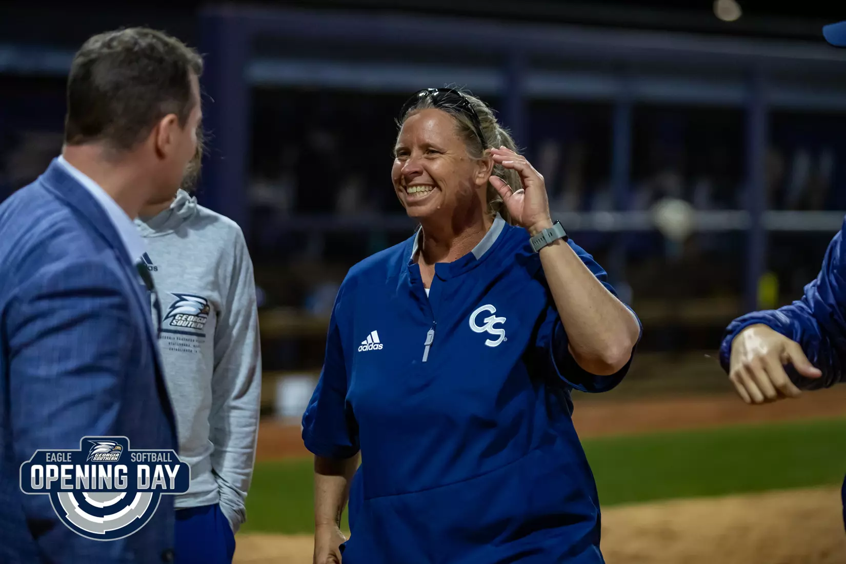 STATESBORO, GEORGIA - FEBRUARY 11: Georgia Southern Softball faces the Binghamton Bearkats at the Eagle Softball Field on February 11, 2022 in Statesboro, Georgia
