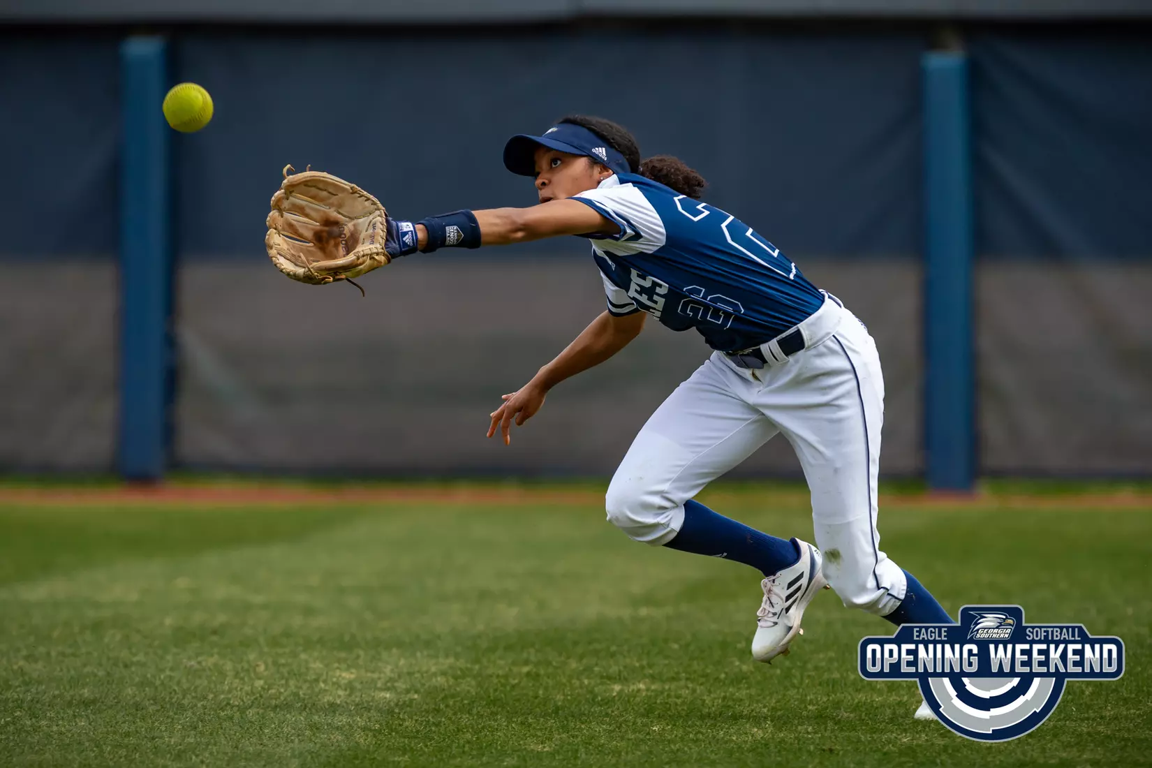 STATESBORO, GEORGIA - FEBRUARY 12: Georgia Southern Softball faces the Binghamton Bearcats at Eagle Field on February 12, 2022 in Statesboro, Georgia