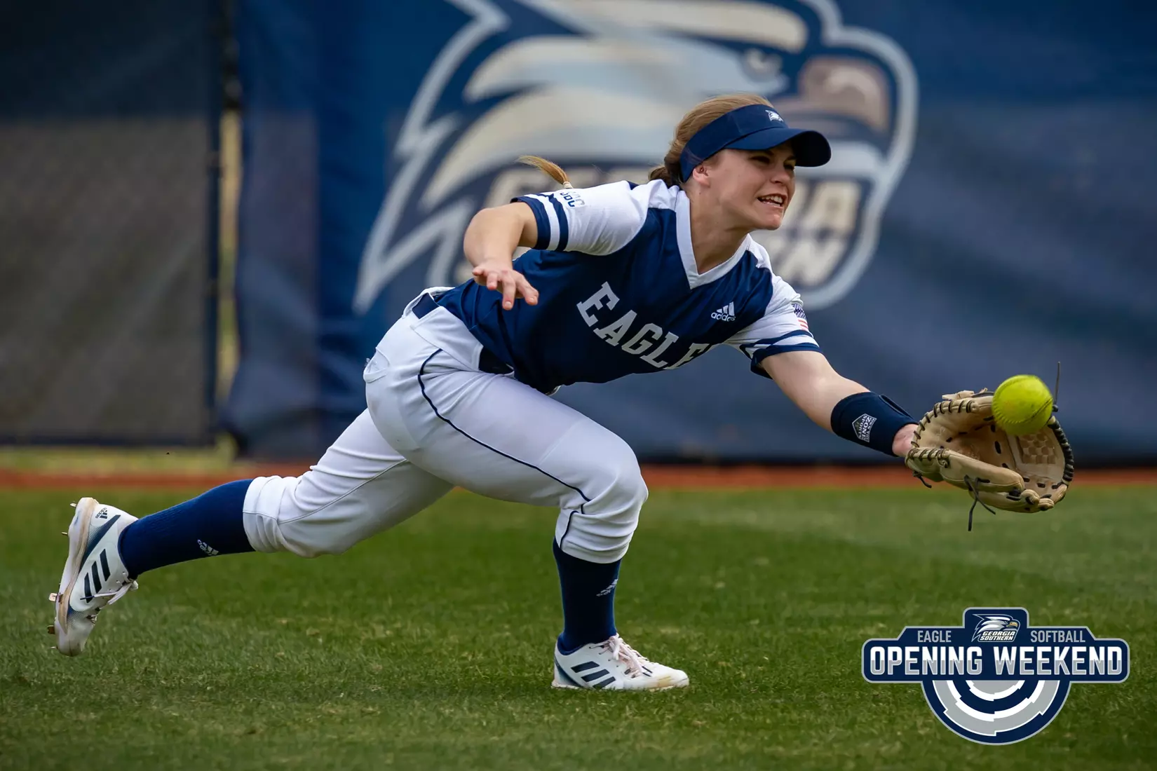 STATESBORO, GEORGIA - FEBRUARY 12: Georgia Southern Softball faces the Binghamton Bearcats at Eagle Field on February 12, 2022 in Statesboro, Georgia