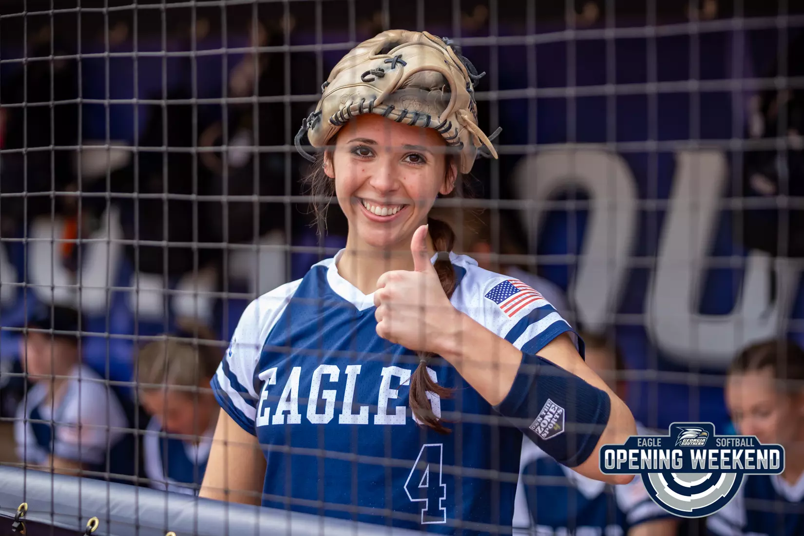 STATESBORO, GEORGIA - FEBRUARY 12: Georgia Southern Softball faces the Binghamton Bearcats at Eagle Field on February 12, 2022 in Statesboro, Georgia