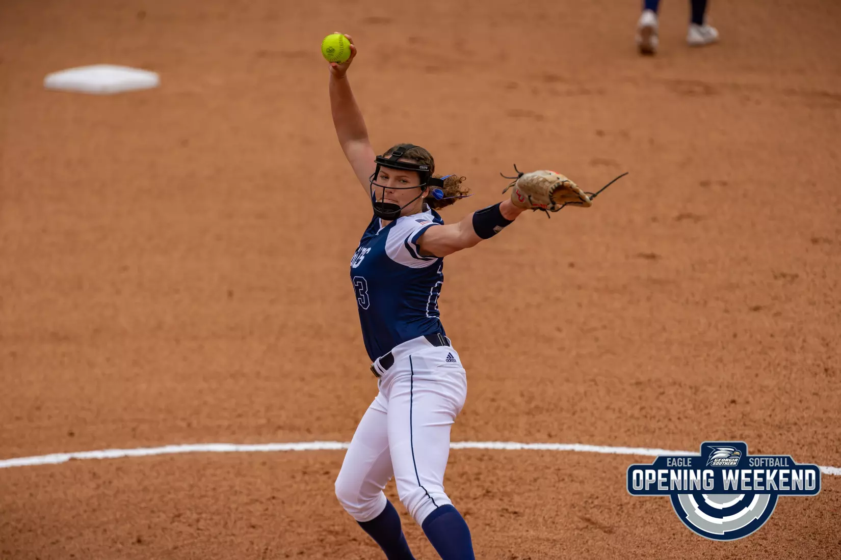 STATESBORO, GEORGIA - FEBRUARY 12: Georgia Southern Softball faces the Binghamton Bearcats at Eagle Field on February 12, 2022 in Statesboro, Georgia
