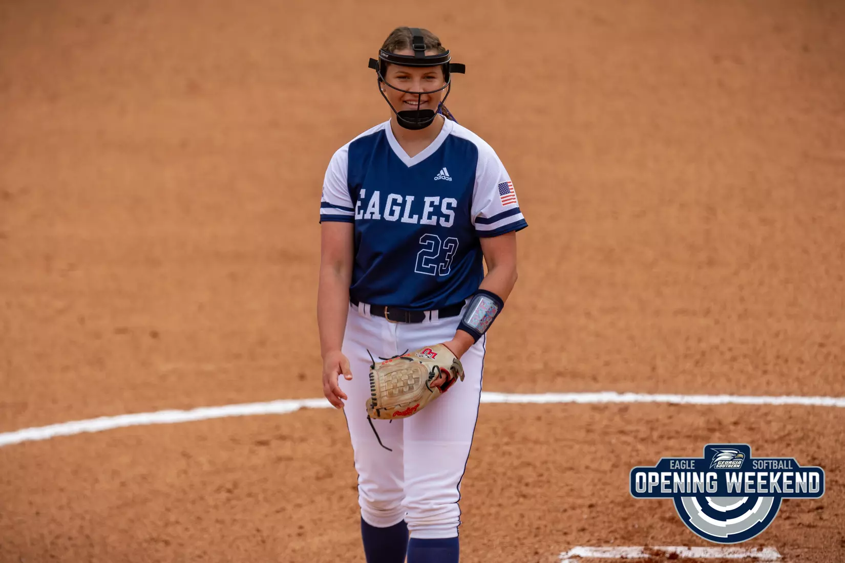 STATESBORO, GEORGIA - FEBRUARY 12: Georgia Southern Softball faces the Binghamton Bearcats at Eagle Field on February 12, 2022 in Statesboro, Georgia
