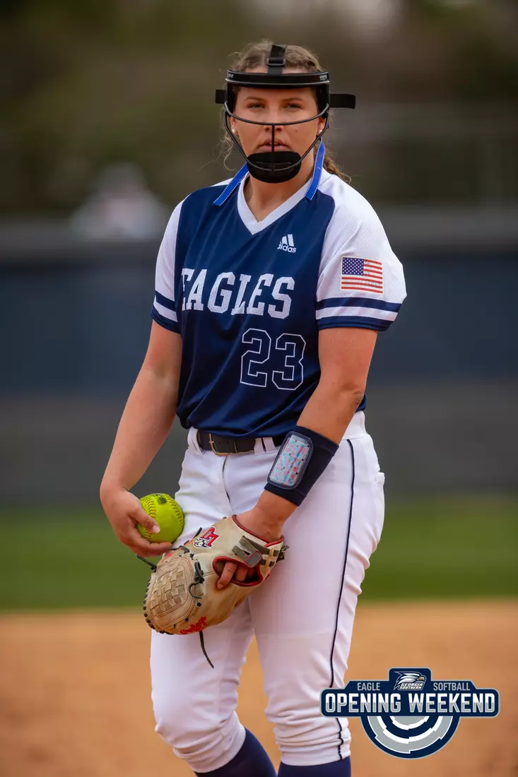 STATESBORO, GEORGIA - FEBRUARY 12: Georgia Southern Softball faces the Binghamton Bearcats at Eagle Field on February 12, 2022 in Statesboro, Georgia