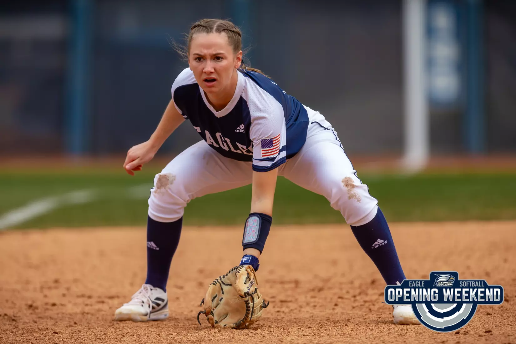 STATESBORO, GEORGIA - FEBRUARY 12: Georgia Southern Softball faces the Binghamton Bearcats at Eagle Field on February 12, 2022 in Statesboro, Georgia