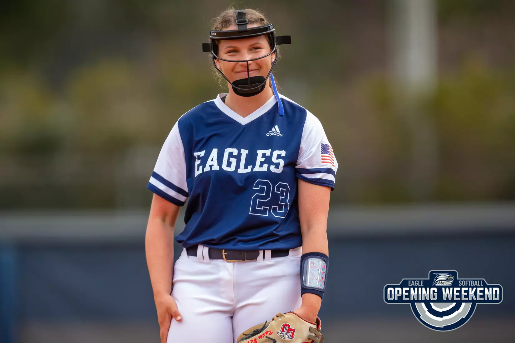 STATESBORO, GEORGIA - FEBRUARY 12: Georgia Southern Softball faces the Binghamton Bearcats at Eagle Field on February 12, 2022 in Statesboro, Georgia