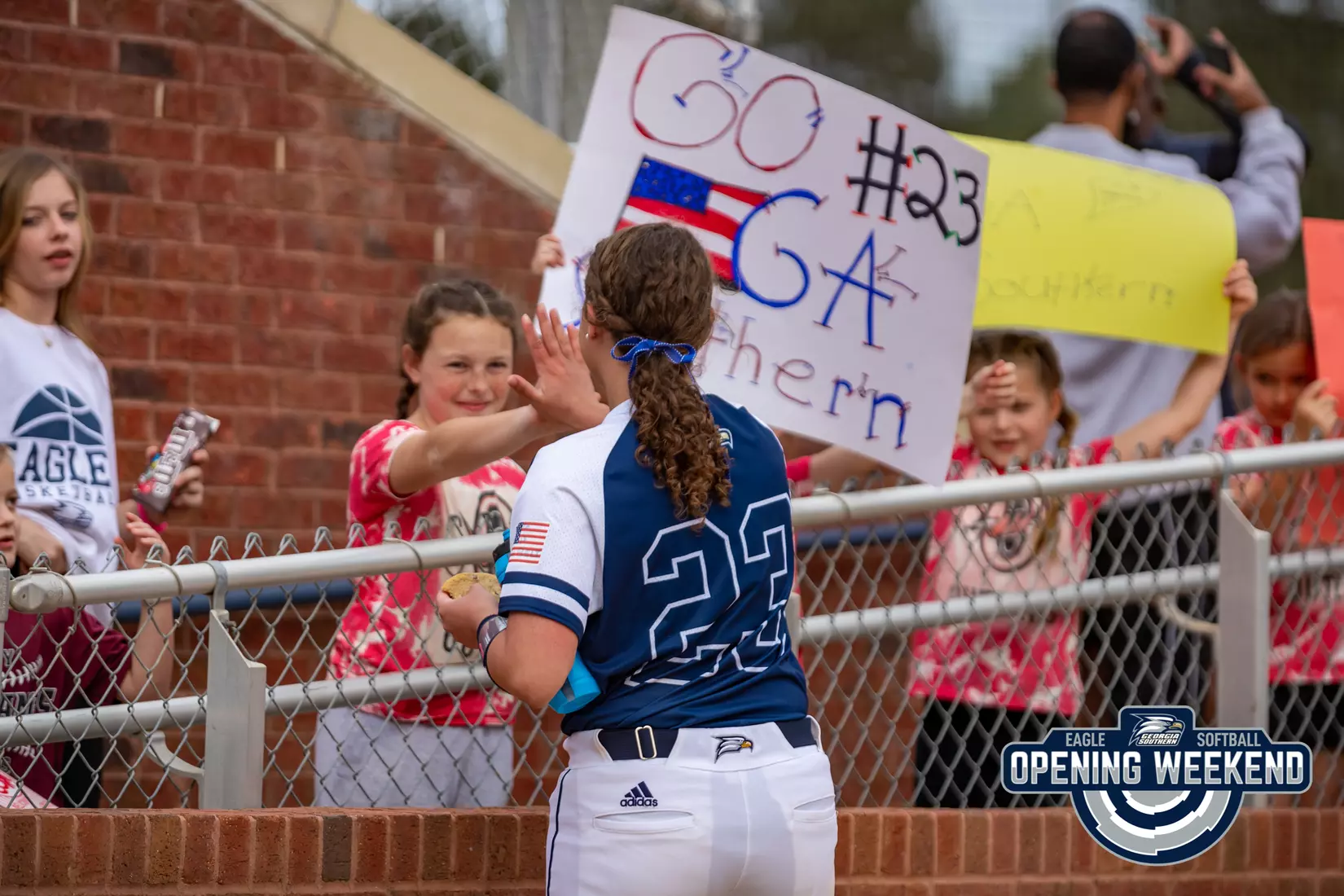 STATESBORO, GEORGIA - FEBRUARY 12: Georgia Southern Softball faces the Binghamton Bearcats at Eagle Field on February 12, 2022 in Statesboro, Georgia