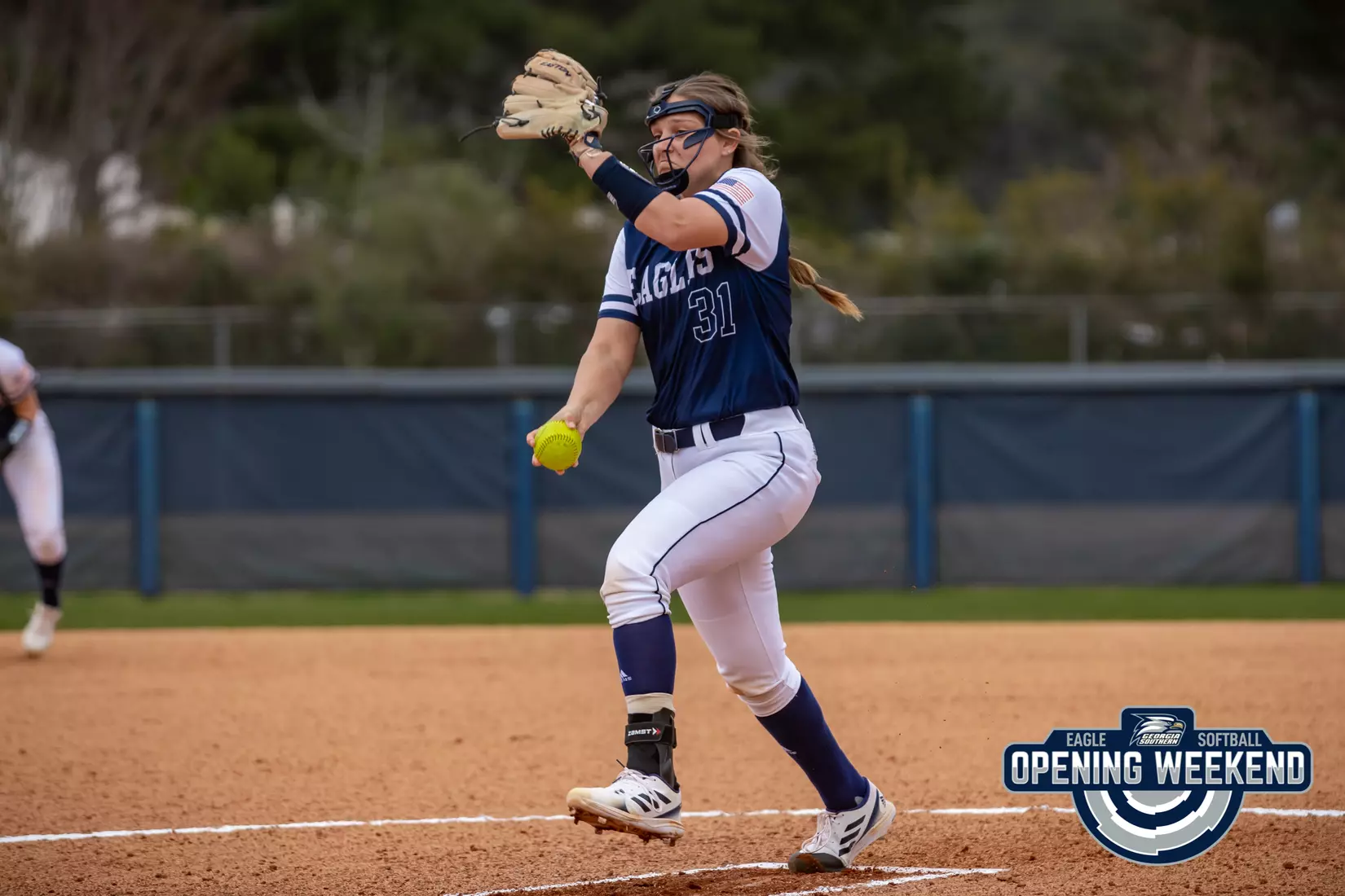 STATESBORO, GEORGIA - FEBRUARY 12: Georgia Southern Softball faces the Radford Highlanders at Eagle Field on February 12, 2022 in Statesboro, Georgia
