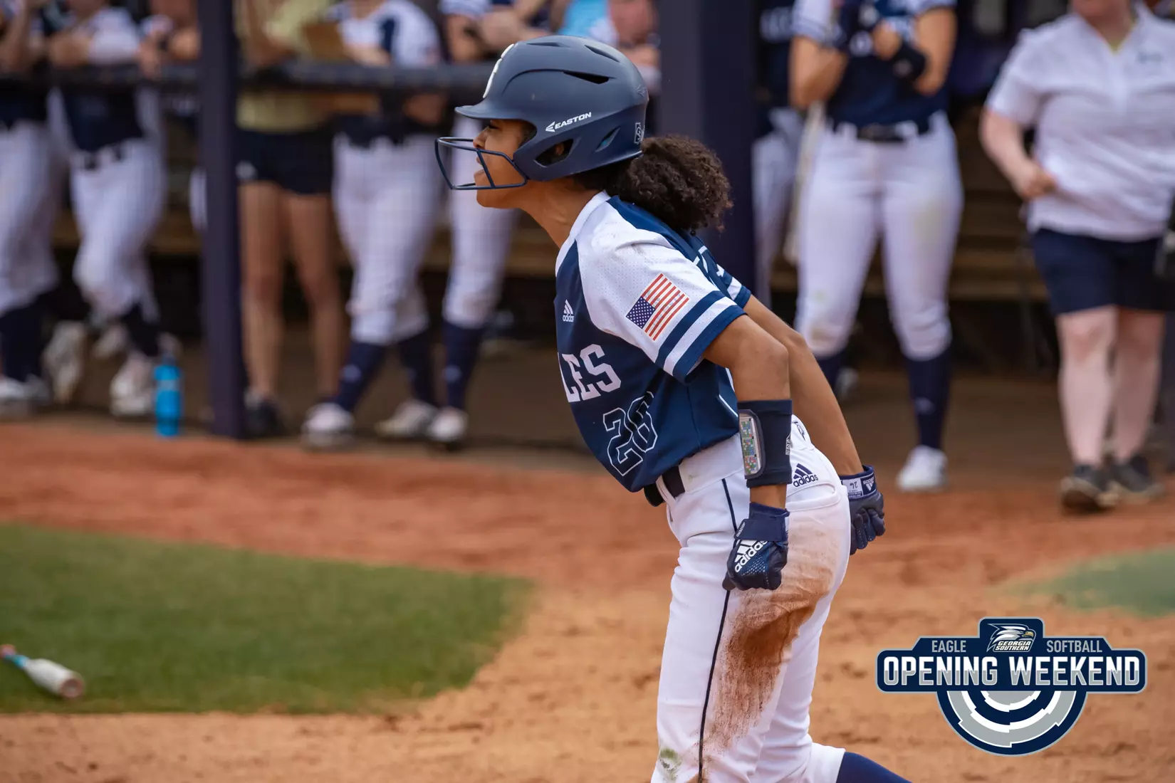STATESBORO, GEORGIA - FEBRUARY 12: Georgia Southern Softball faces the Radford Highlanders at Eagle Field on February 12, 2022 in Statesboro, Georgia