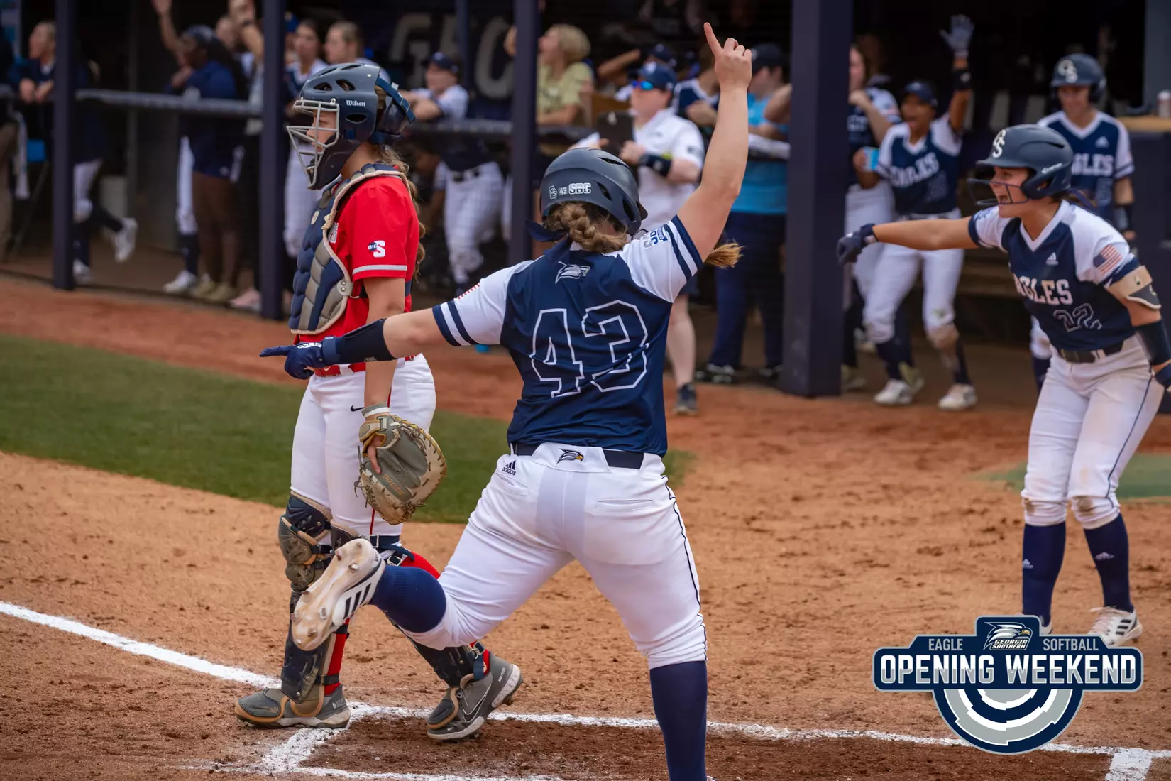 STATESBORO, GEORGIA - FEBRUARY 12: Georgia Southern Softball faces the Radford Highlanders at Eagle Field on February 12, 2022 in Statesboro, Georgia